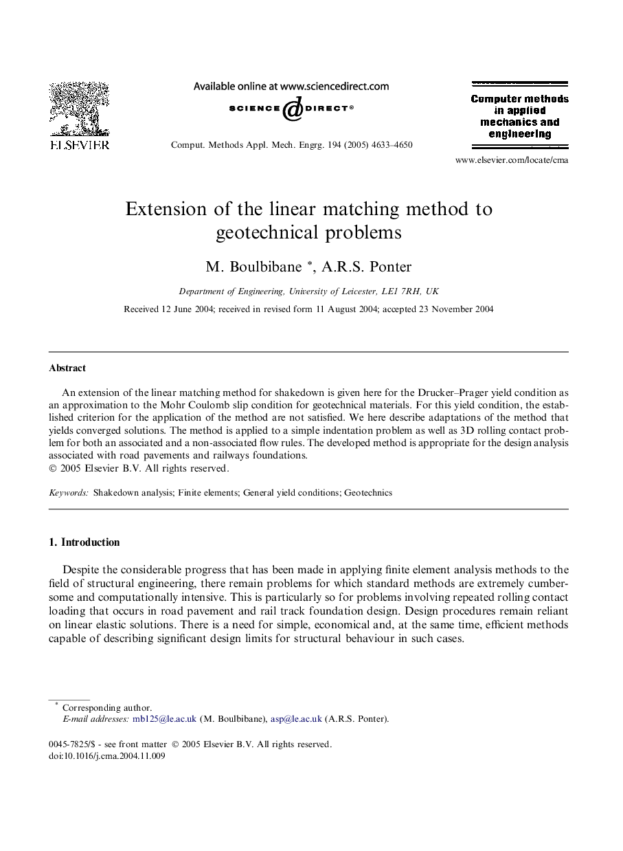 Extension of the linear matching method to geotechnical problems