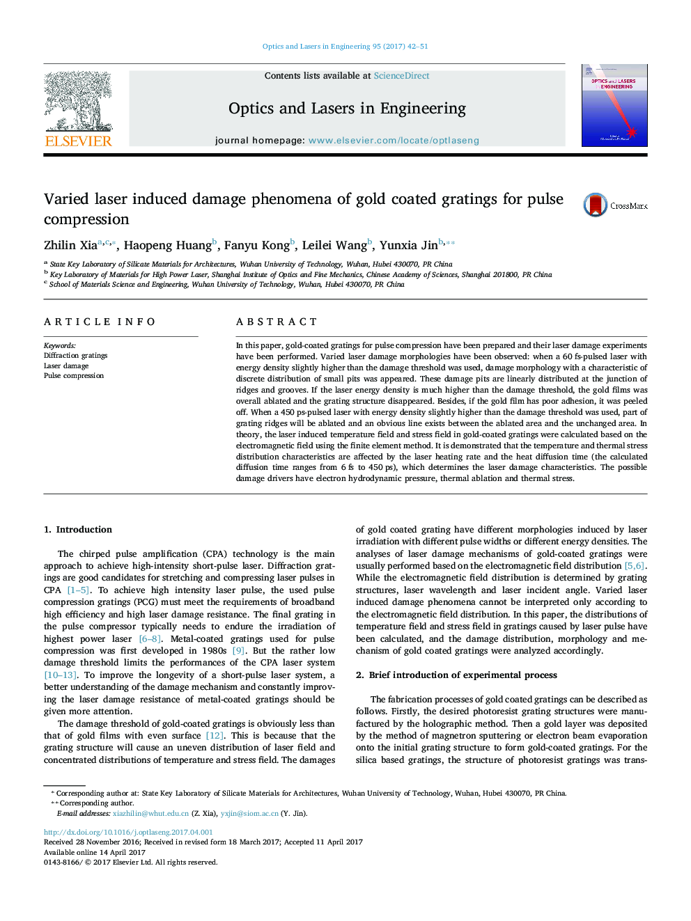 Varied laser induced damage phenomena of gold coated gratings for pulse compression