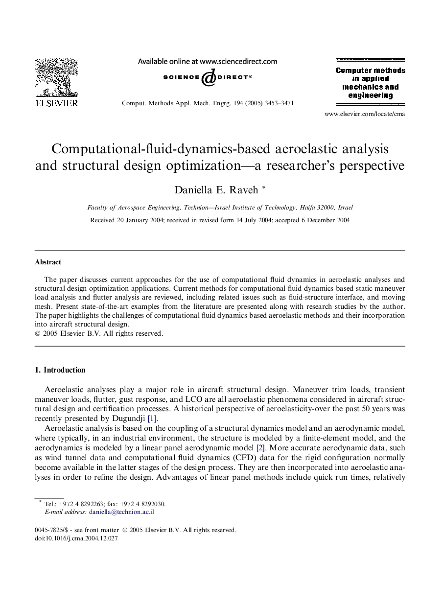 Computational-fluid-dynamics-based aeroelastic analysis and structural design optimization—a researcher’s perspective