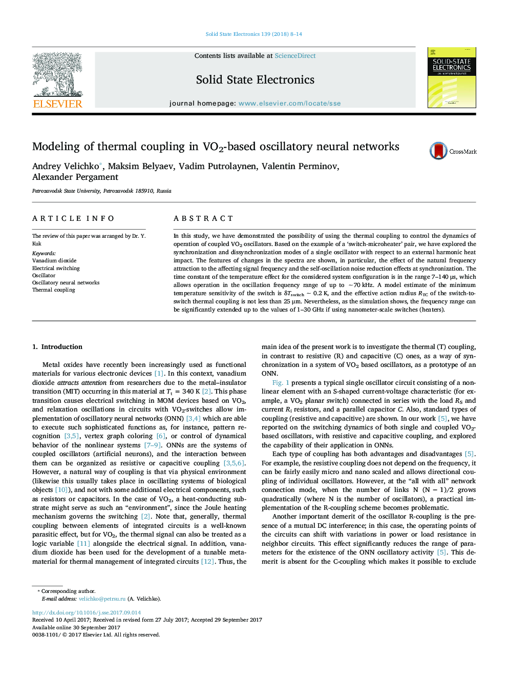 Modeling of thermal coupling in VO2-based oscillatory neural networks