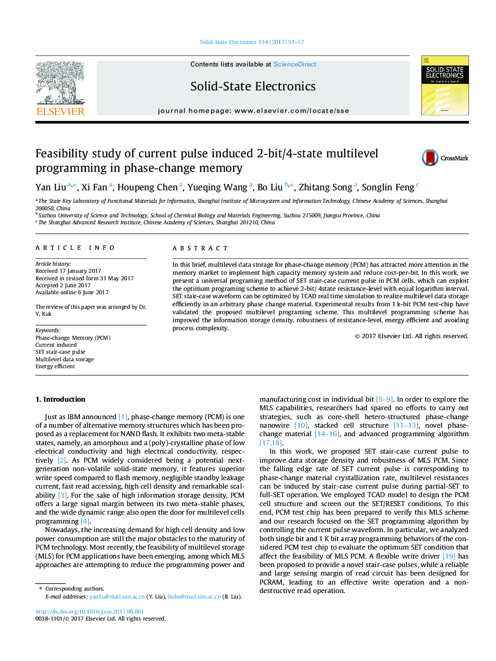 Feasibility study of current pulse induced 2-bit/4-state multilevel programming in phase-change memory