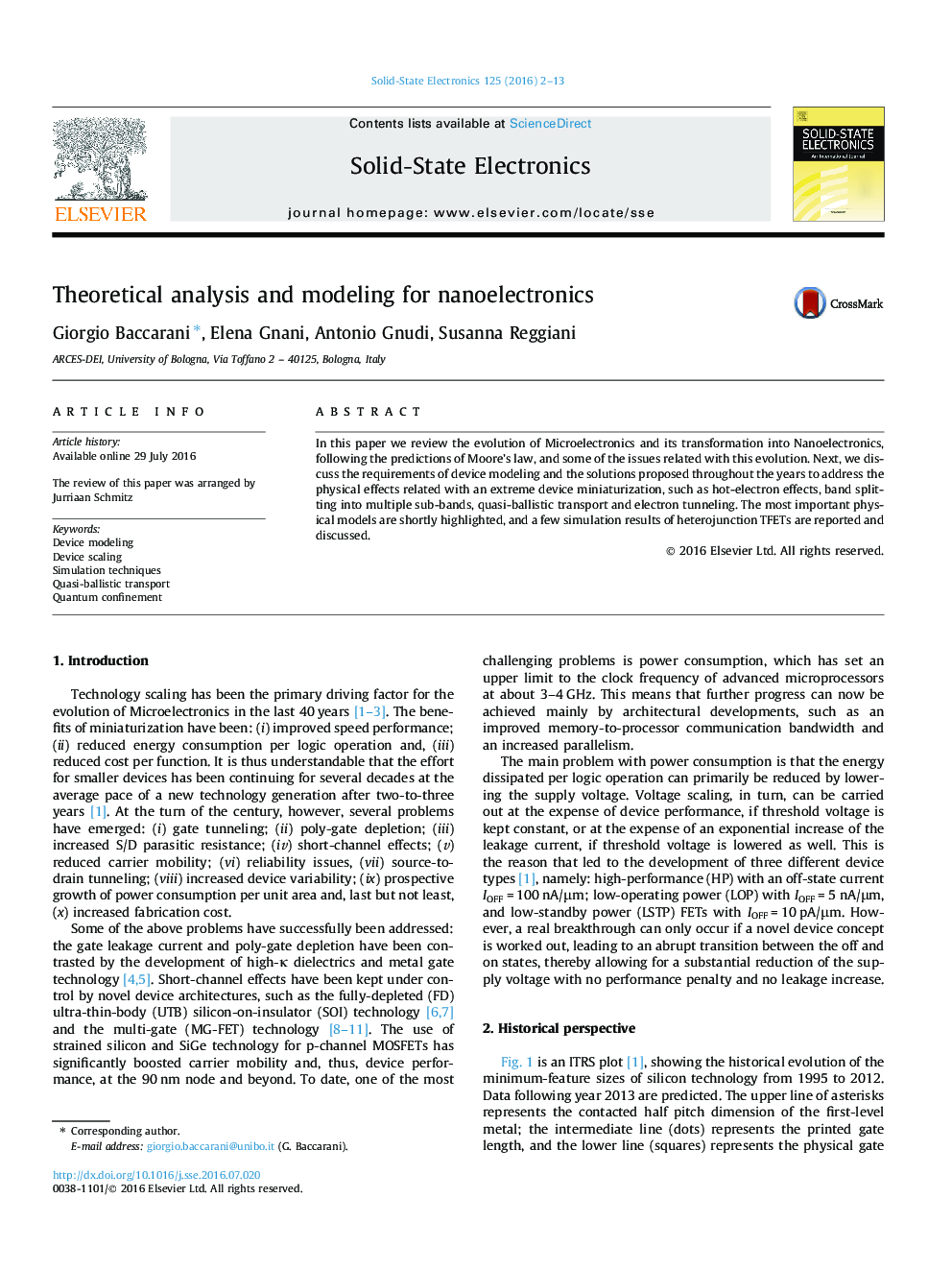 Theoretical analysis and modeling for nanoelectronics