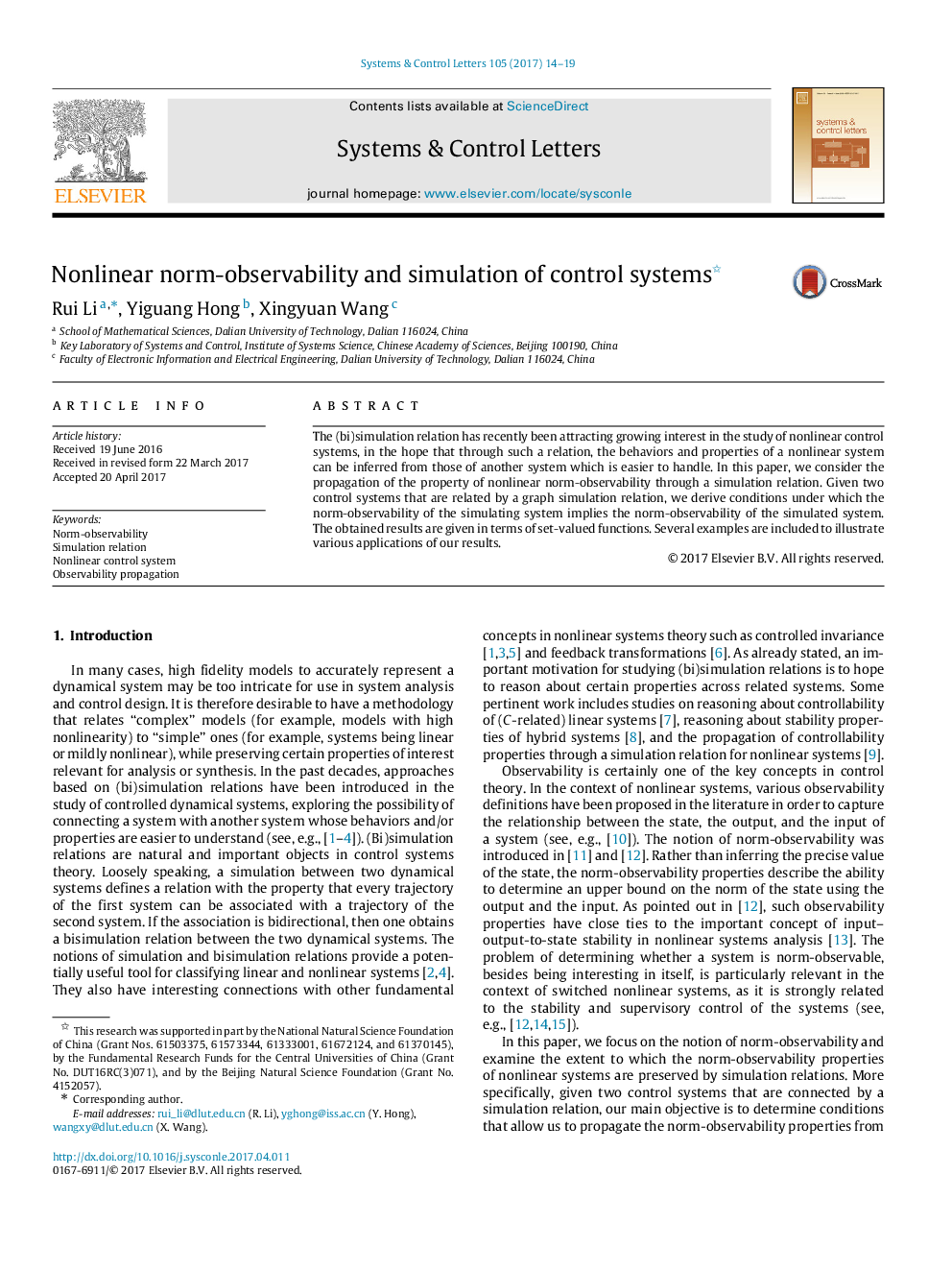 Nonlinear norm-observability and simulation of control systems