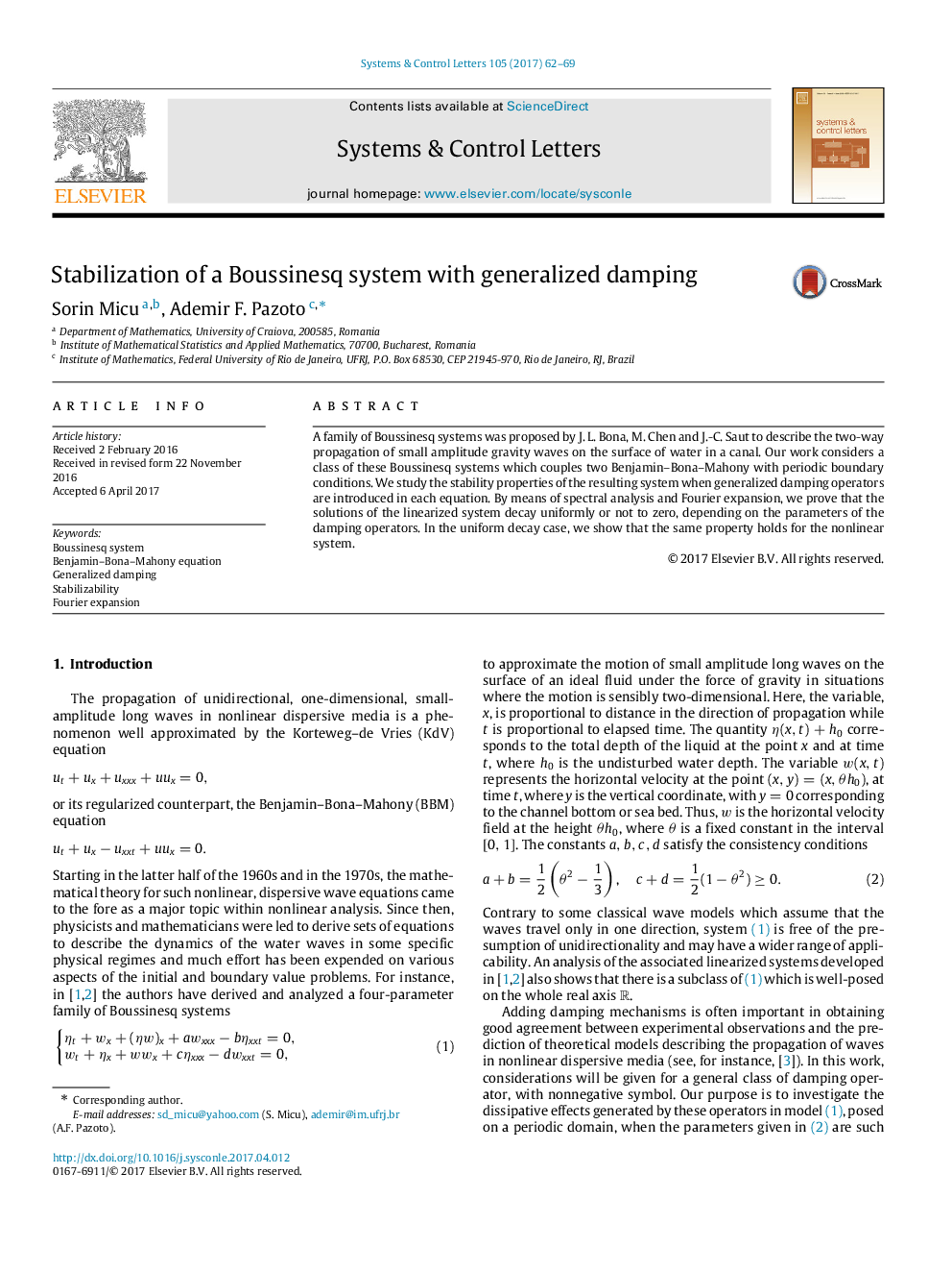 Stabilization of a Boussinesq system with generalized damping