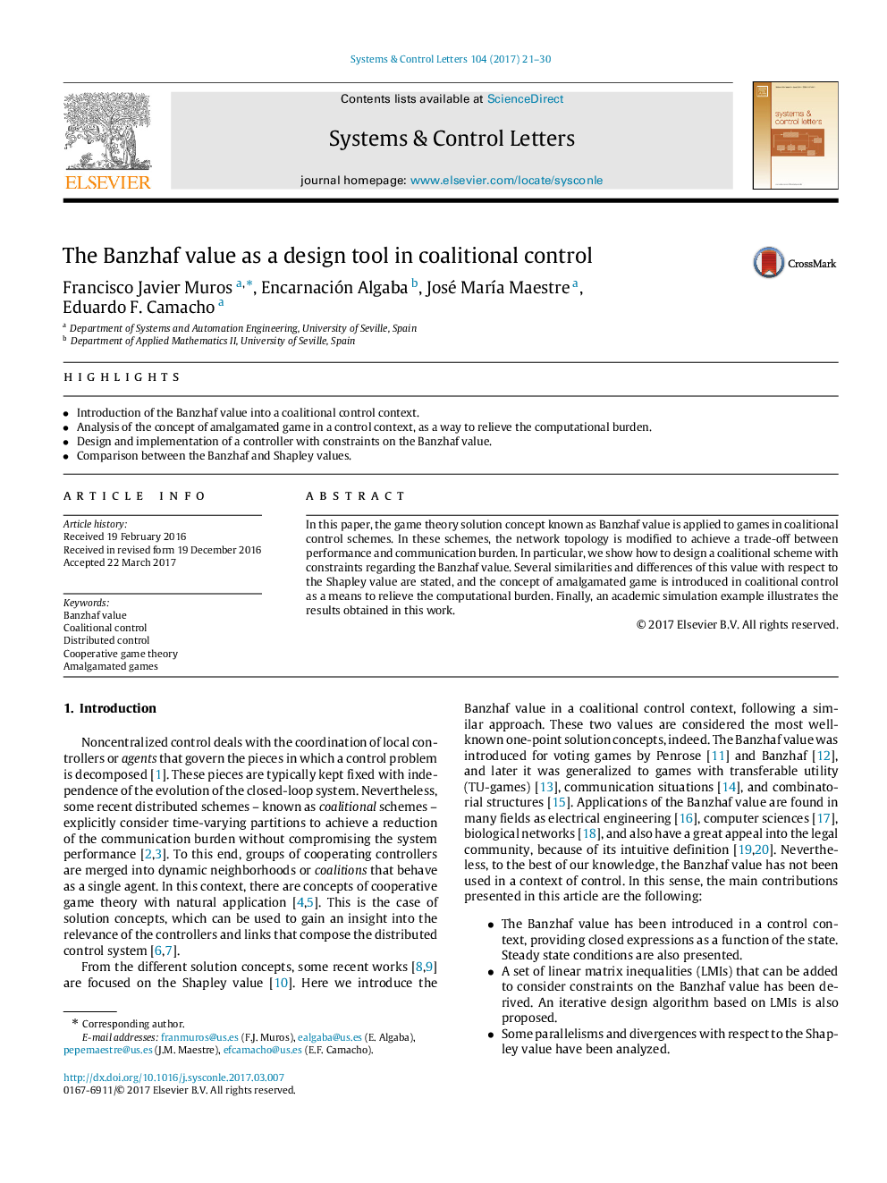 The Banzhaf value as a design tool in coalitional control