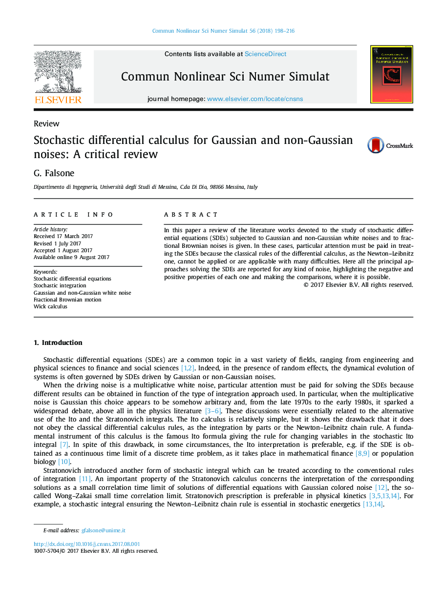 Stochastic differential calculus for Gaussian and non-Gaussian noises: A critical review