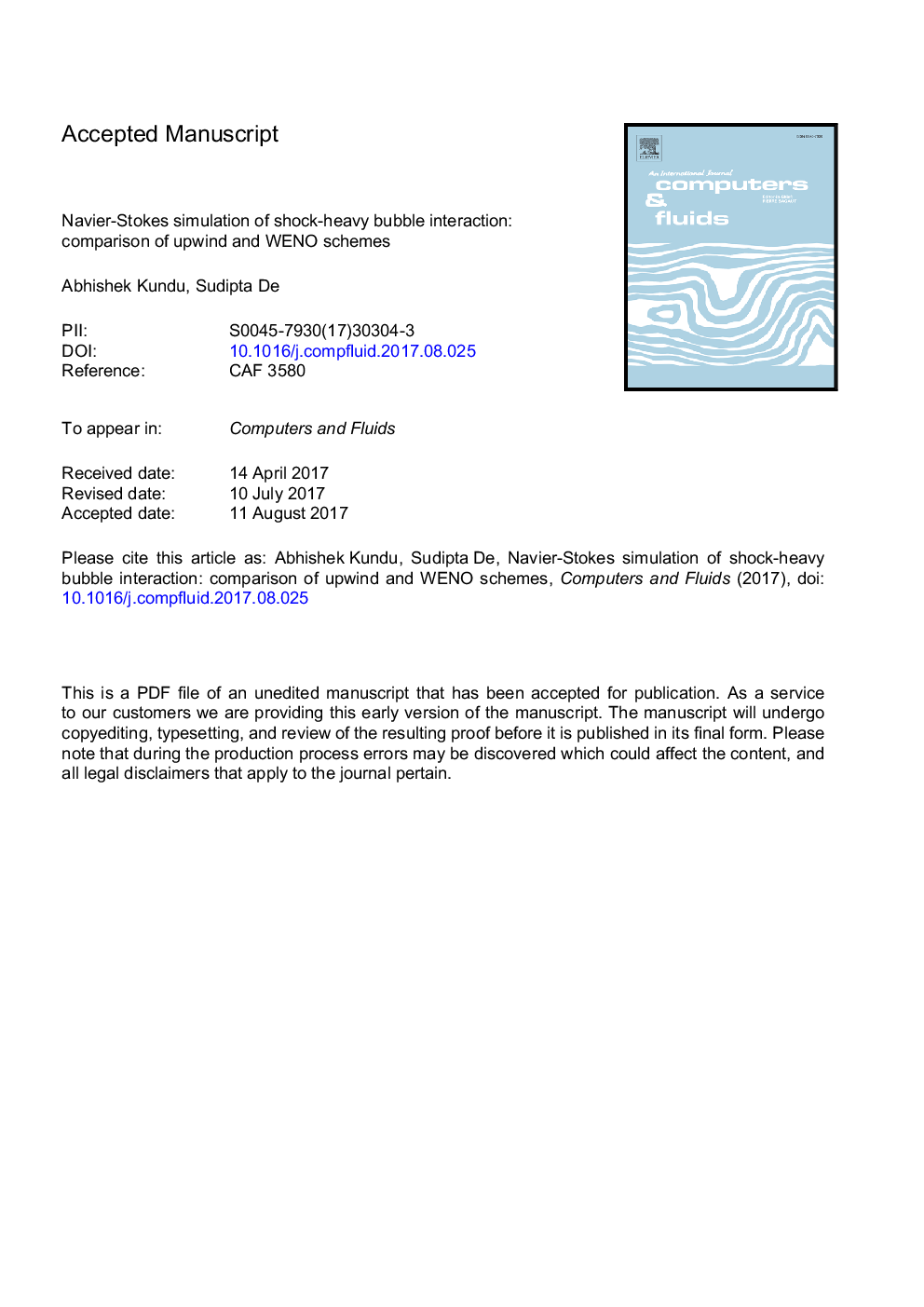 Navier-Stokes simulation of shock-heavy bubble interaction: Comparison of upwind and WENO schemes