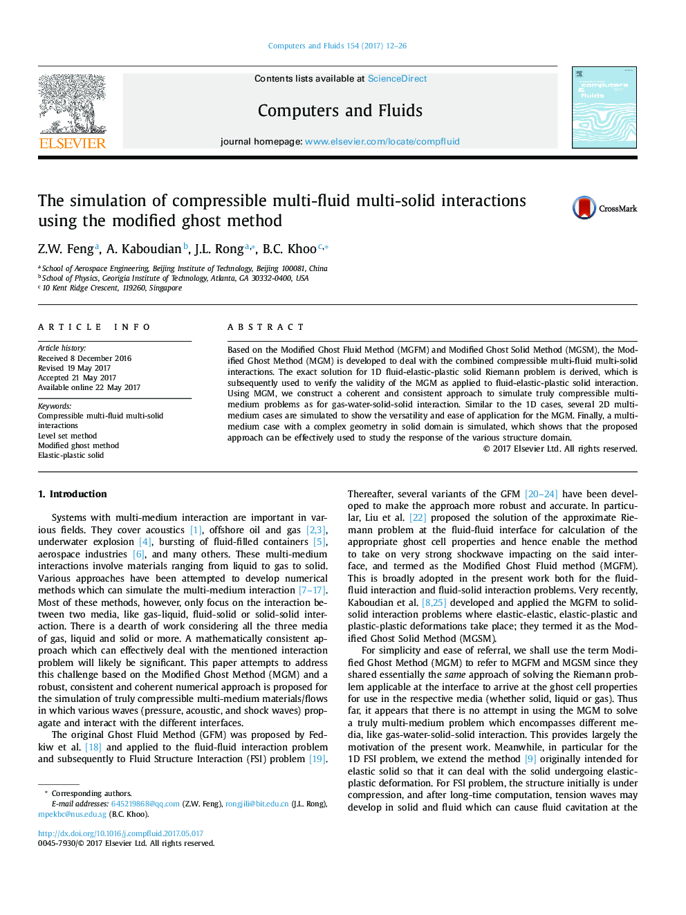 The simulation of compressible multi-fluid multi-solid interactions using the modified ghost method