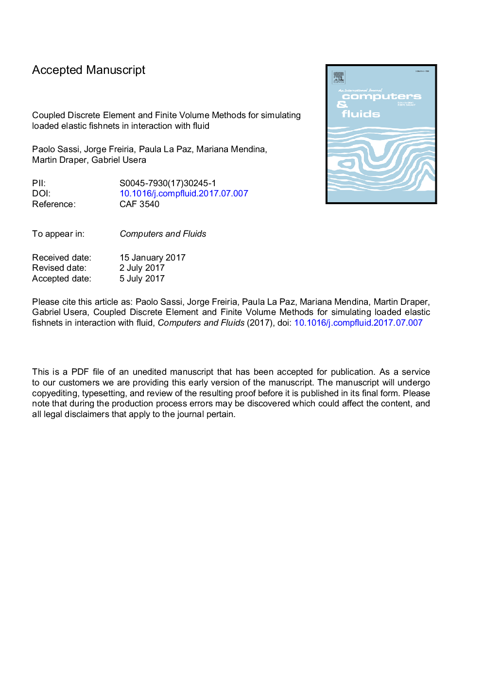 عنصر گسسته همراه و روش حجم محدود برای شبیه سازی شبکهای ماهی الاستیک لود شده در تعامل با مایع 