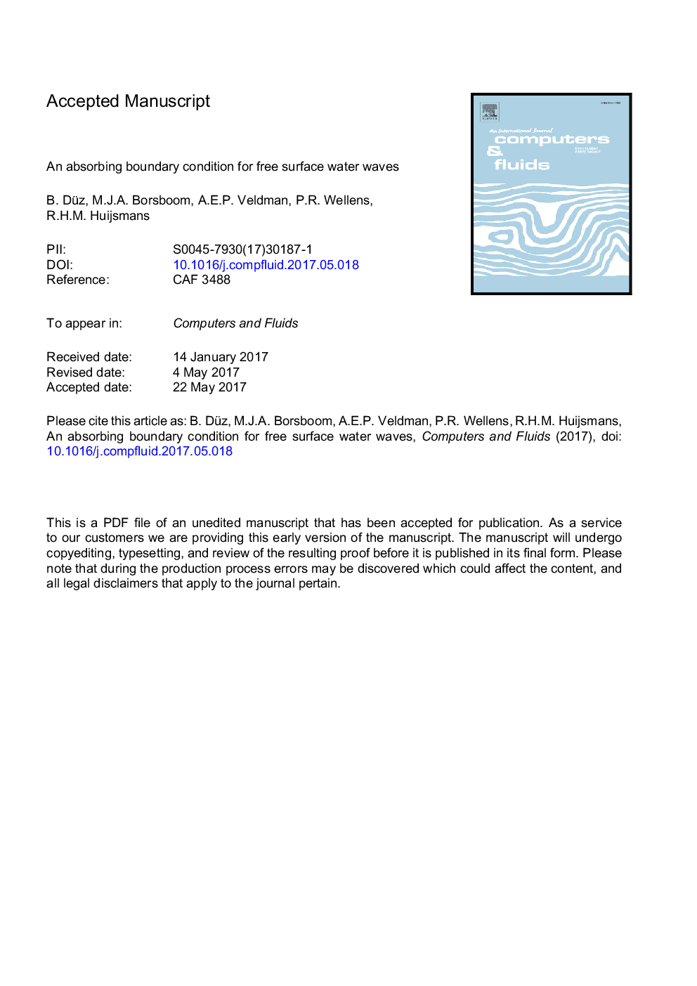 یک شرایط مرزی جذب برای امواج آب آزاد سطحی 