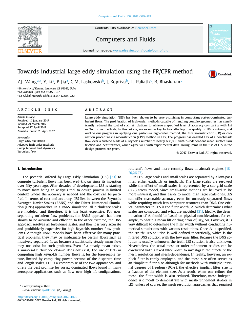 Towards industrial large eddy simulation using the FR/CPR method