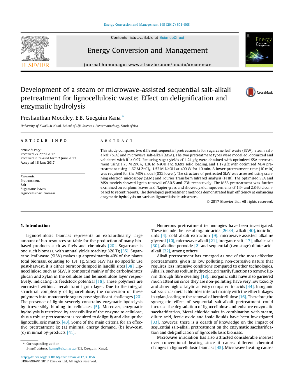 Development of a steam or microwave-assisted sequential salt-alkali pretreatment for lignocellulosic waste: Effect on delignification and enzymatic hydrolysis