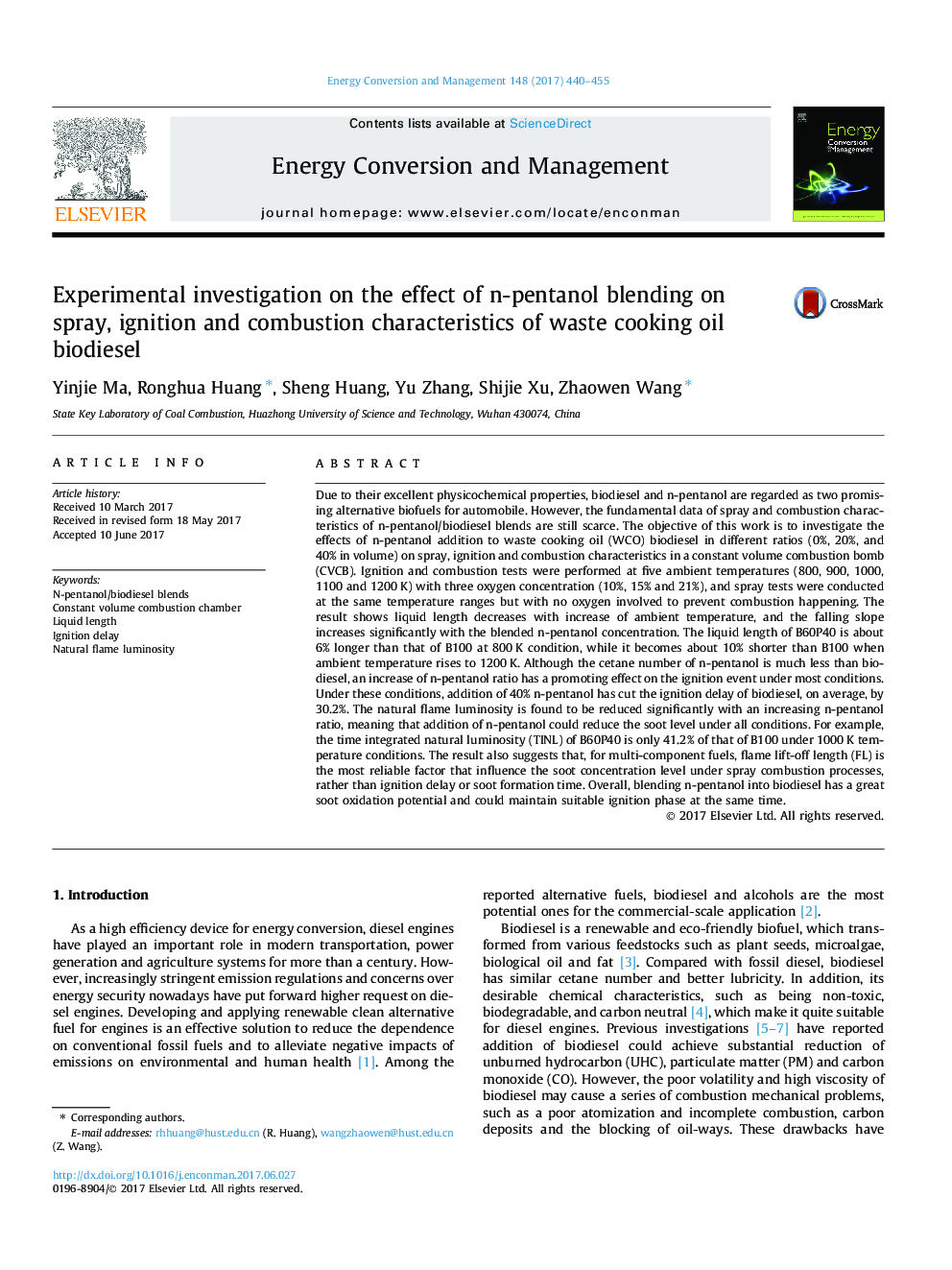 بررسی تجربی اثر ترکیب نانولوله پنتانول بر ویژگی های اسپری، احتراق و احتراق سوخت های زیستی روغن زیتون 