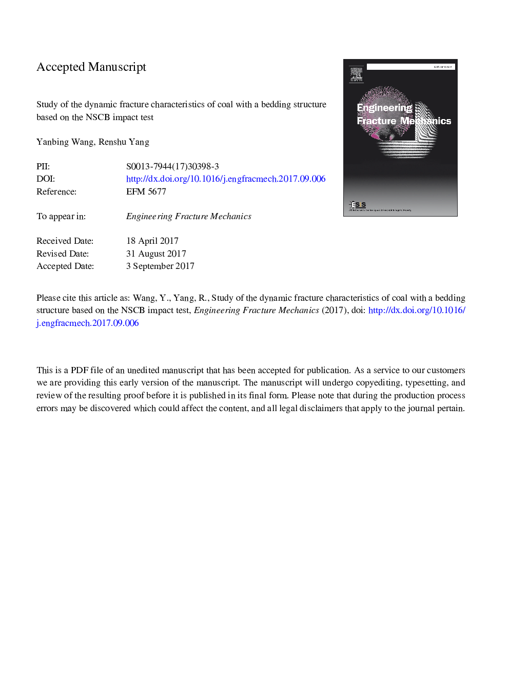 Study of the dynamic fracture characteristics of coal with a bedding structure based on the NSCB impact test