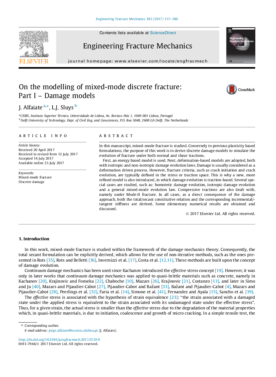 On the modelling of mixed-mode discrete fracture: Part I - Damage models