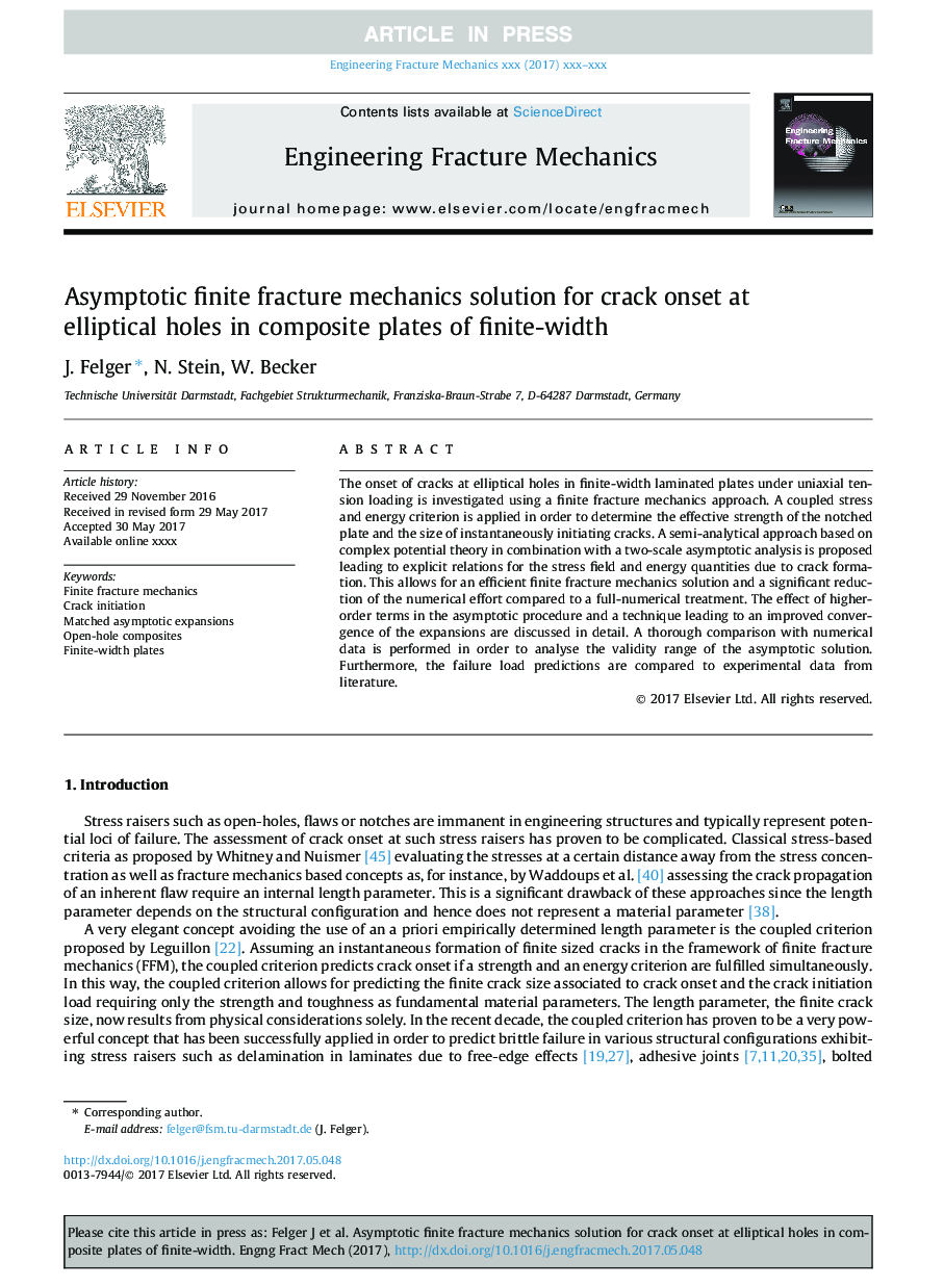 Asymptotic finite fracture mechanics solution for crack onset at elliptical holes in composite plates of finite-width