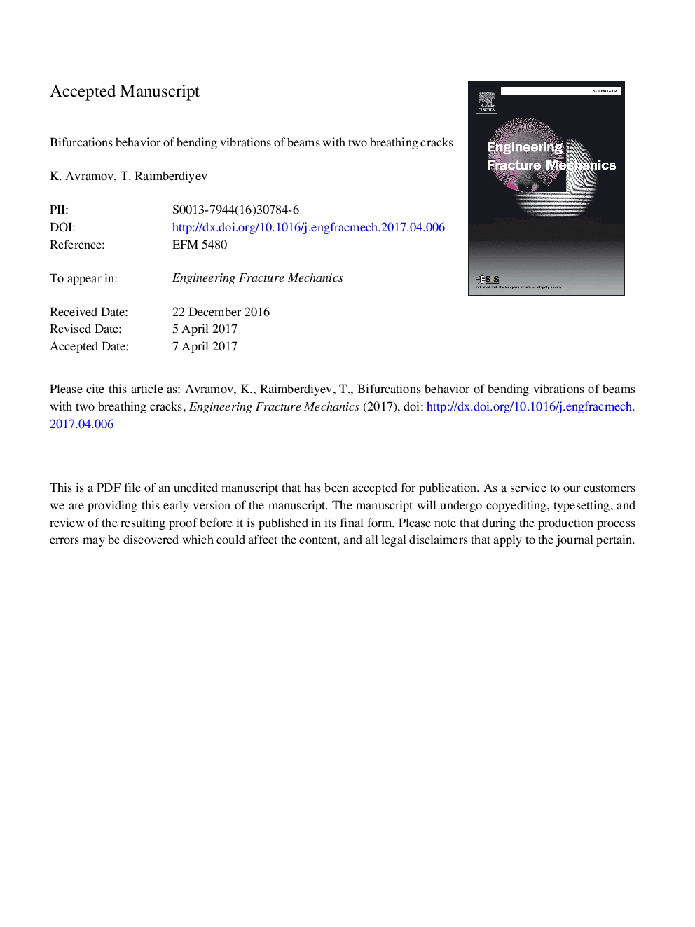 Bifurcations behavior of bending vibrations of beams with two breathing cracks