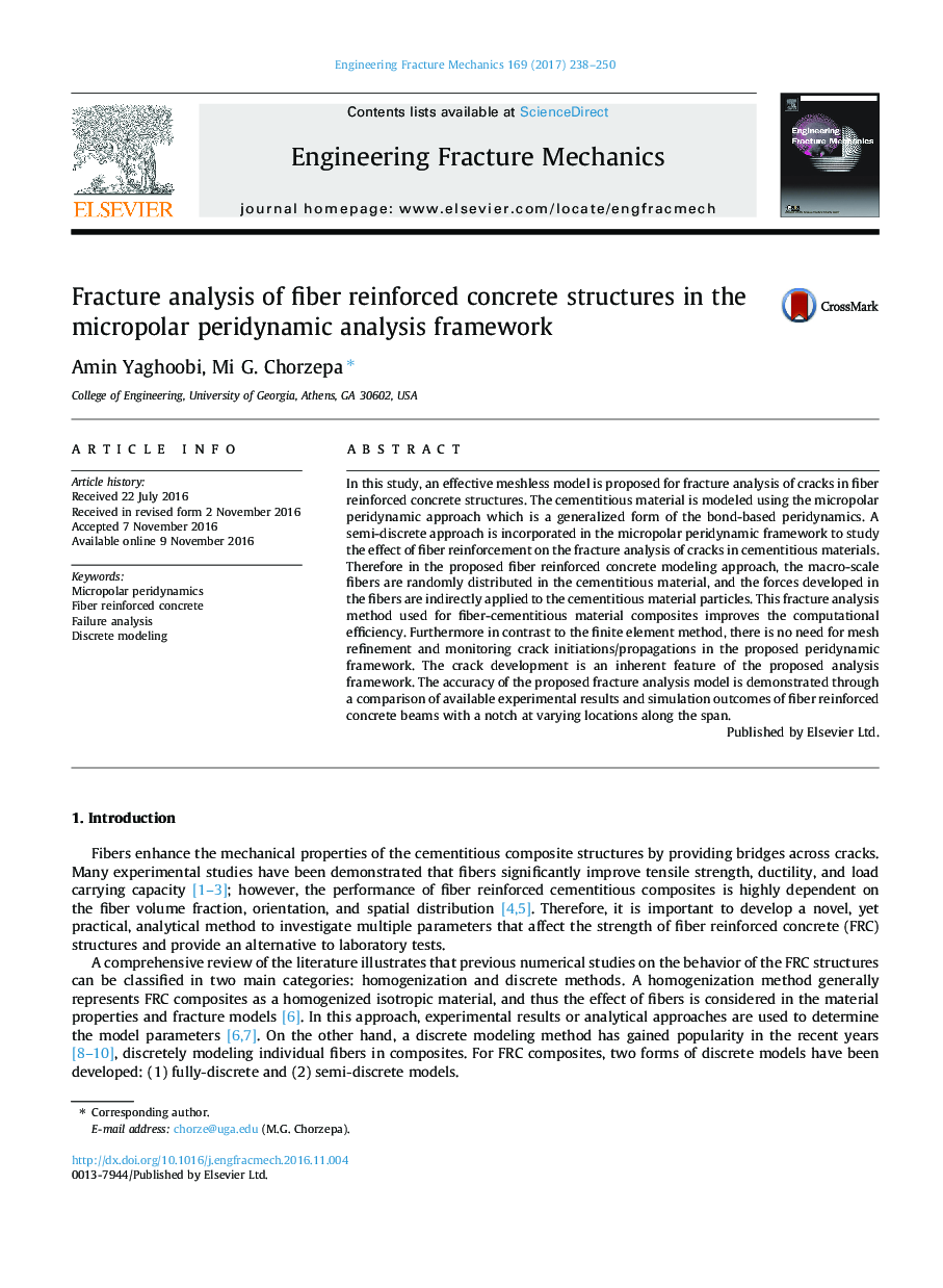 Fracture analysis of fiber reinforced concrete structures in the micropolar peridynamic analysis framework