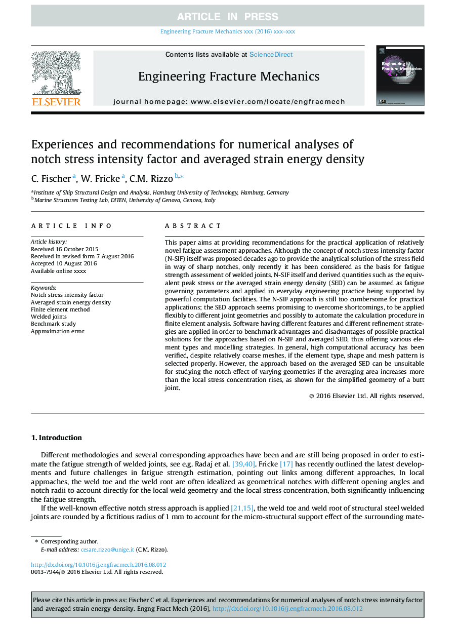 Experiences and recommendations for numerical analyses of notch stress intensity factor and averaged strain energy density