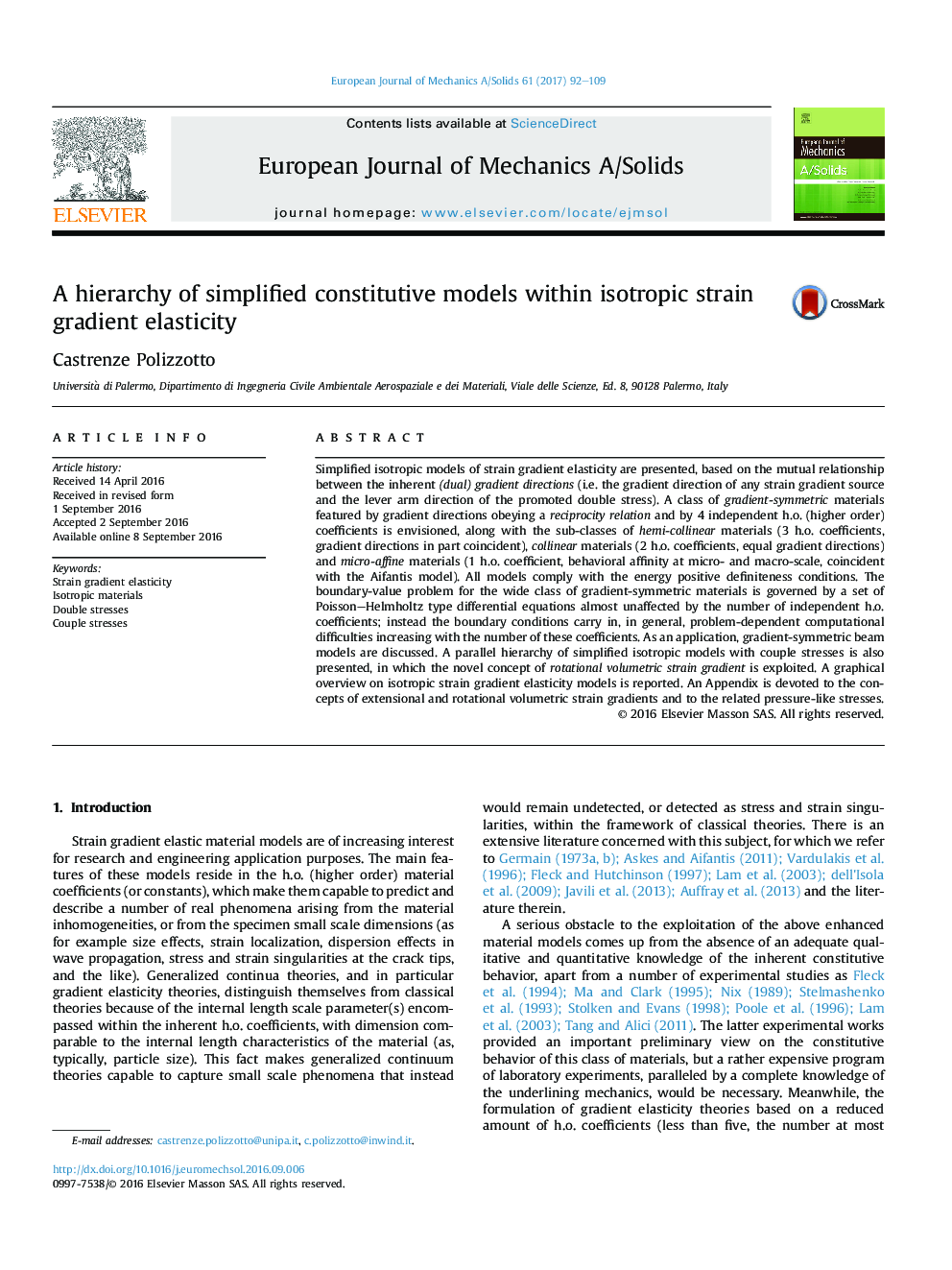 A hierarchy of simplified constitutive models within isotropic strain gradient elasticity