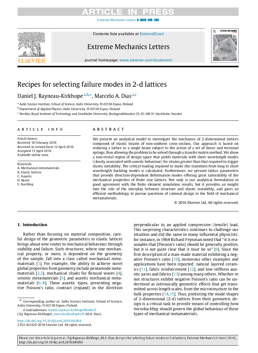 Recipes for selecting failure modes in 2-d lattices