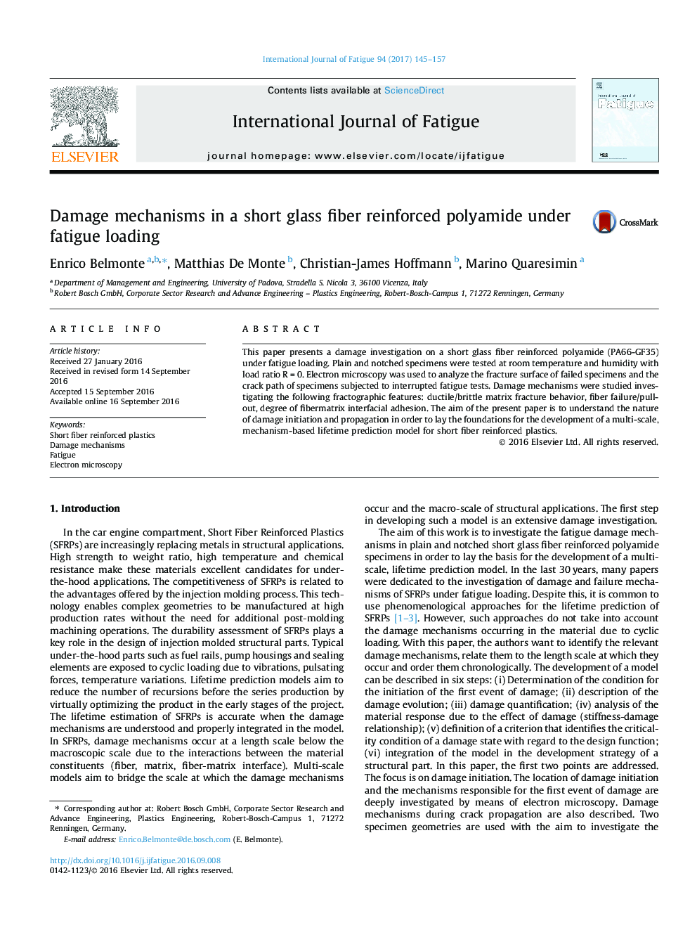 Damage mechanisms in a short glass fiber reinforced polyamide under fatigue loading