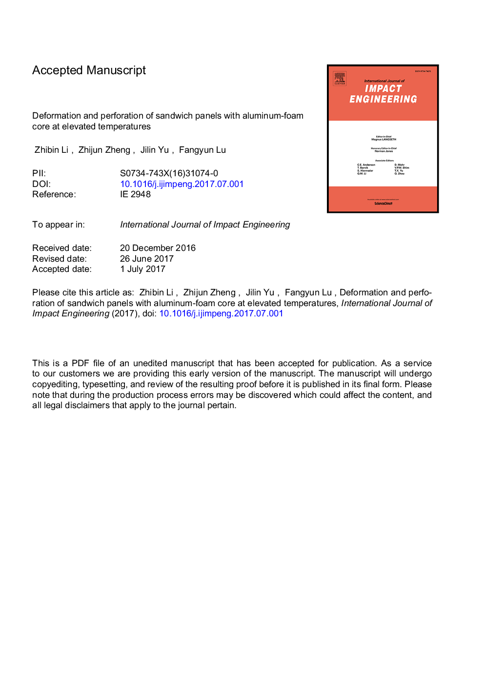 Deformation and perforation of sandwich panels with aluminum-foam core at elevated temperatures