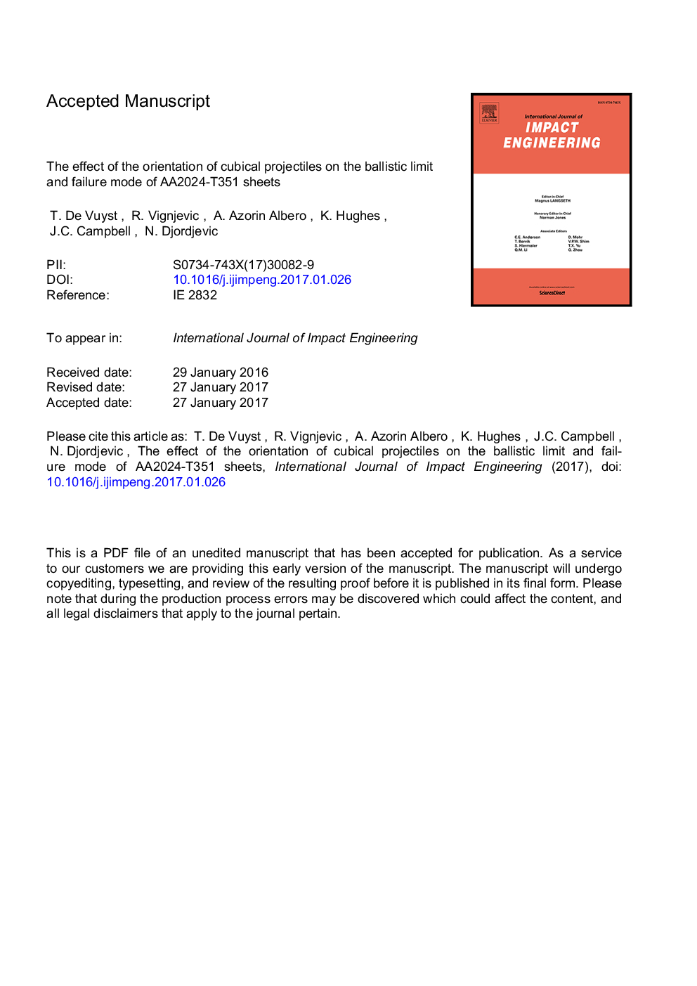 The effect of the orientation of cubical projectiles on the ballistic limit and failure mode of AA2024-T351 sheets