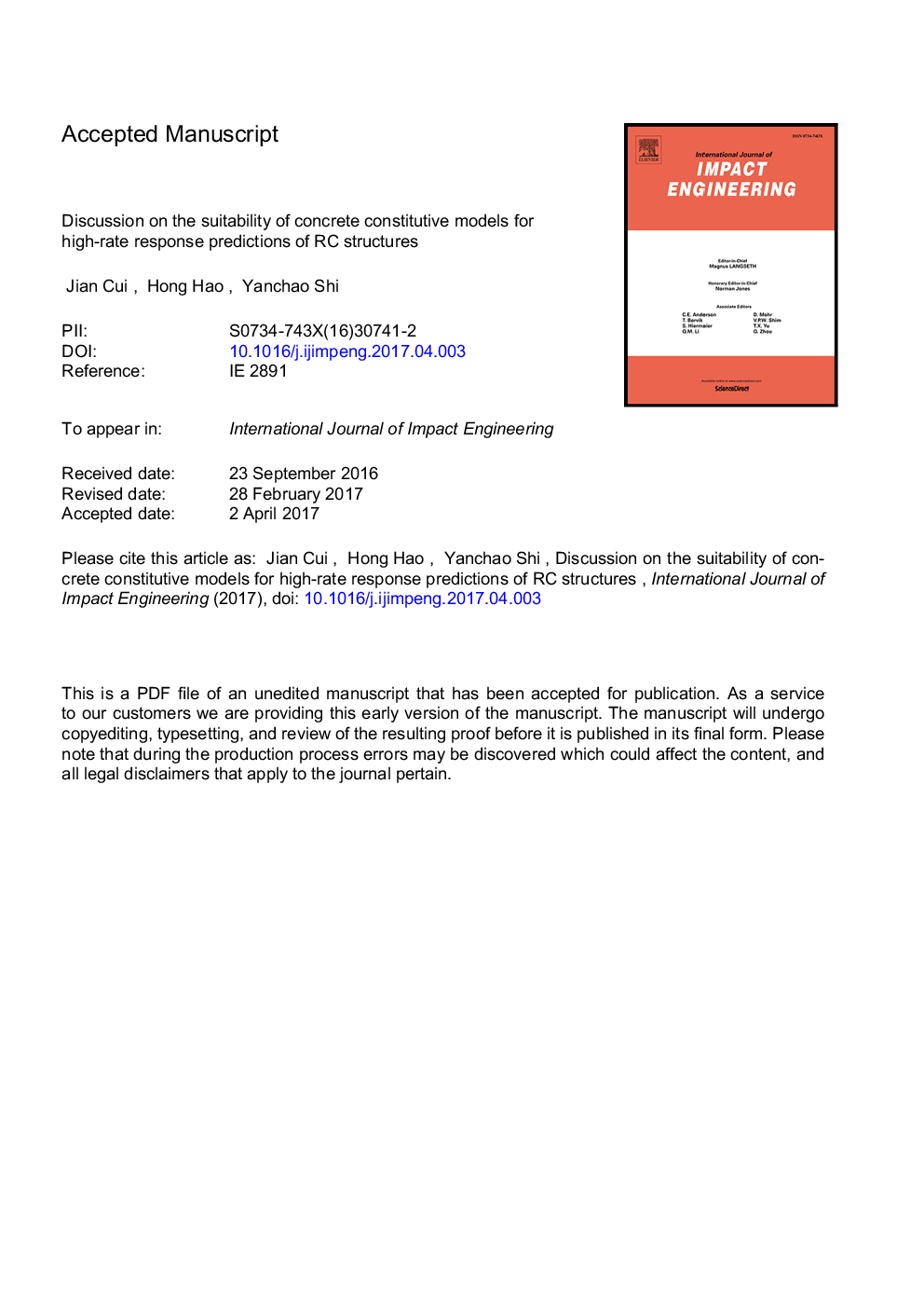 Discussion on the suitability of concrete constitutive models for high-rate response predictions of RC structures