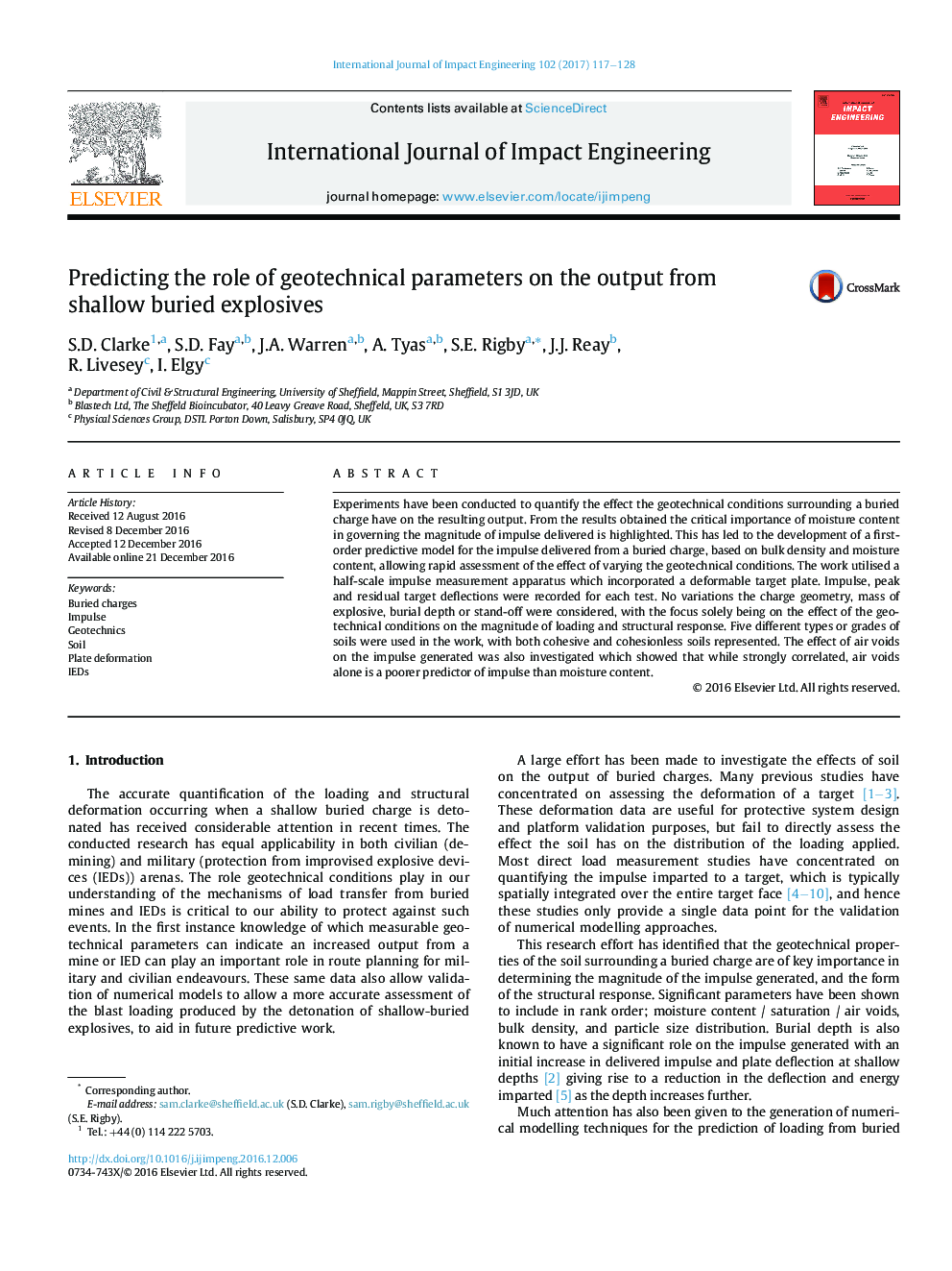 Predicting the role of geotechnical parameters on the output from shallow buried explosives