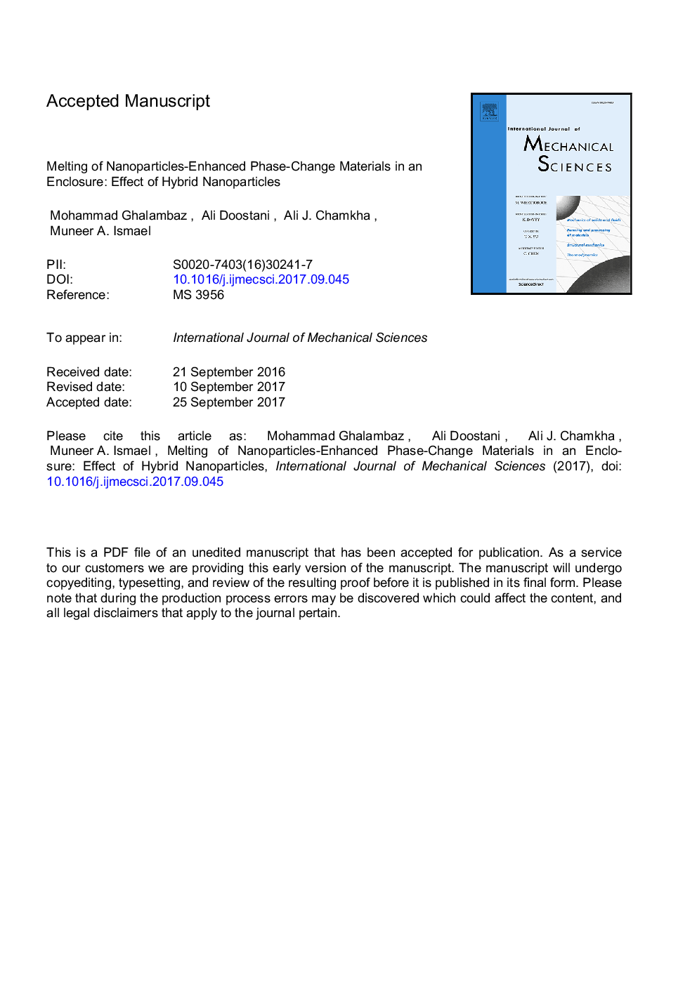 Melting of nanoparticles-enhanced phase-change materials in an enclosure: Effect of hybrid nanoparticles