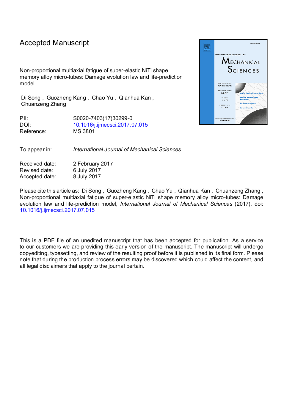 Non-proportional multiaxial fatigue of super-elastic NiTi shape memory alloy micro-tubes: Damage evolution law and life-prediction model