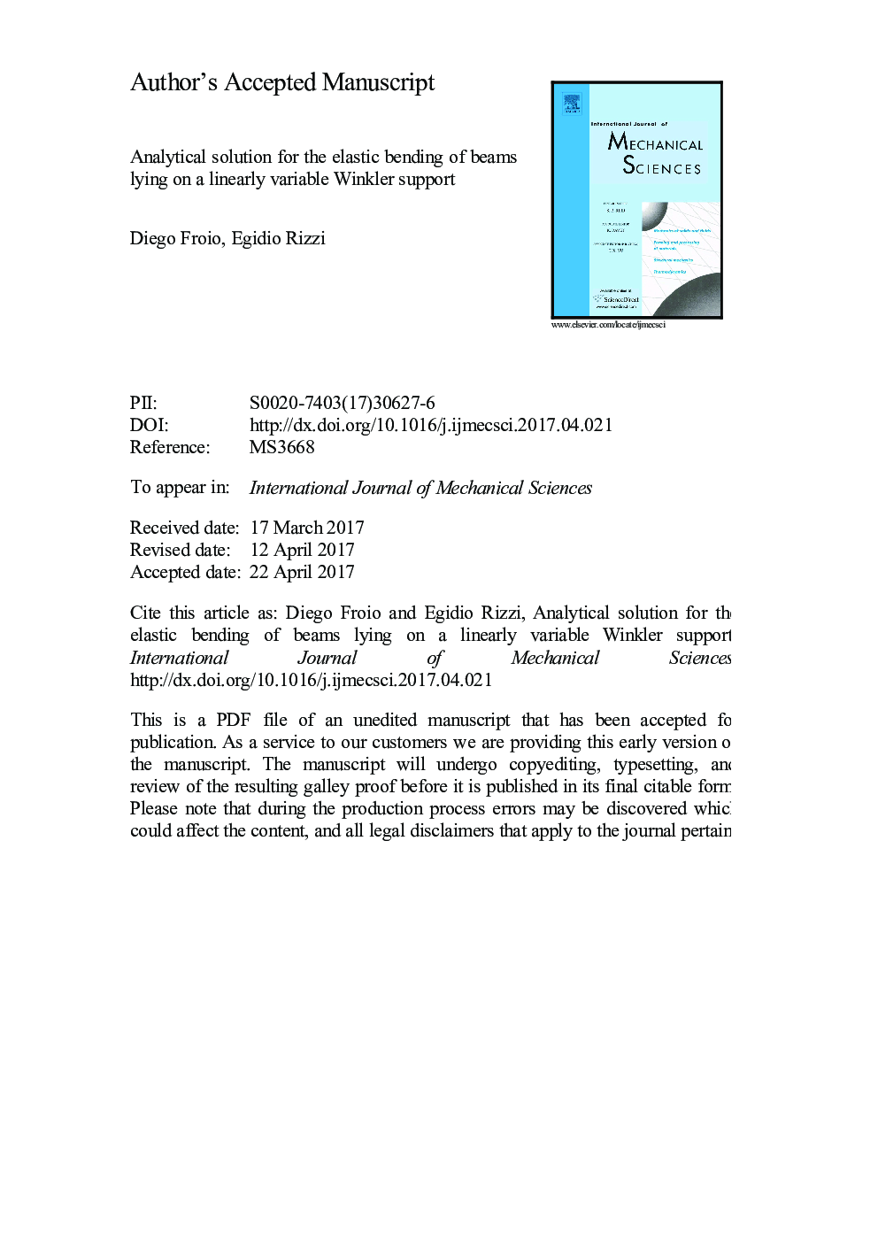 Analytical solution for the elastic bending of beams lying on a linearly variable Winkler support