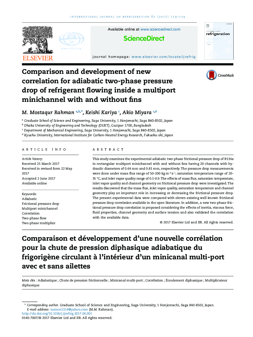 Comparison and development of new correlation for adiabatic two-phase pressure drop of refrigerant flowing inside a multiport minichannel with and without fins