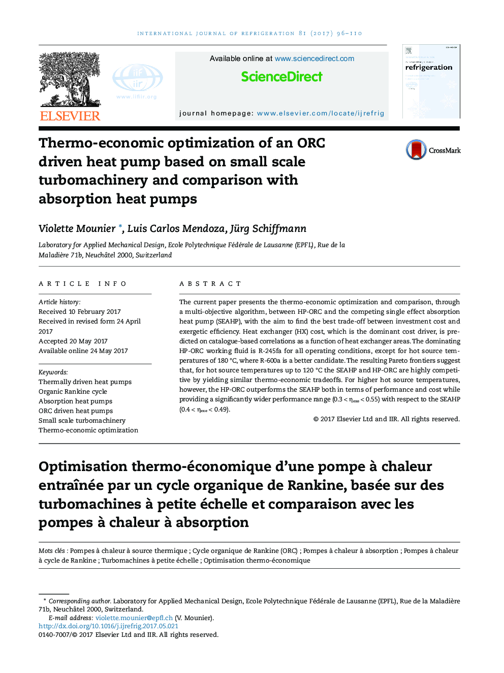 Thermo-economic optimization of an ORC driven heat pump based on small scale turbomachinery and comparison with absorption heat pumps