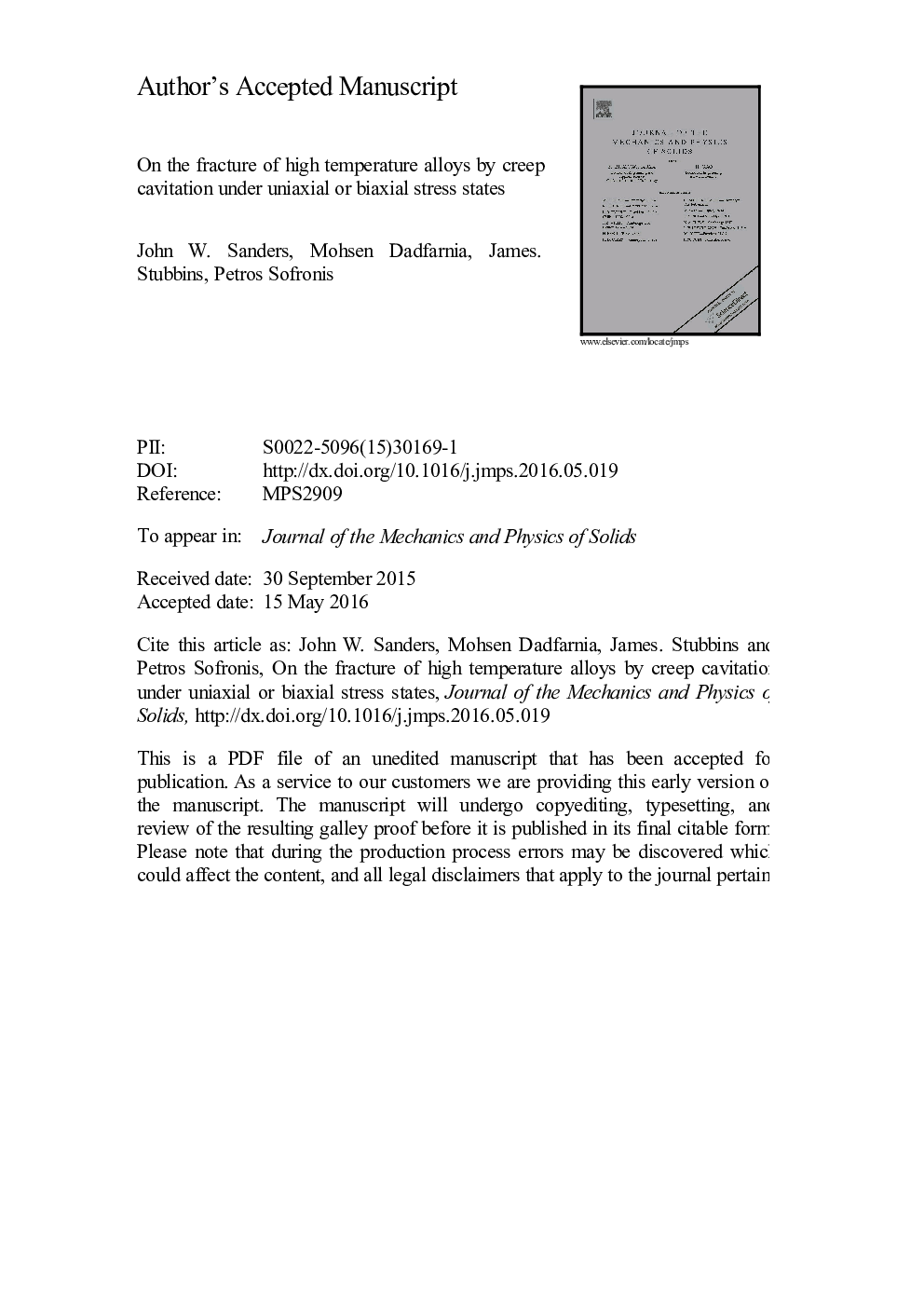 On the fracture of high temperature alloys by creep cavitation under uniaxial or biaxial stress states