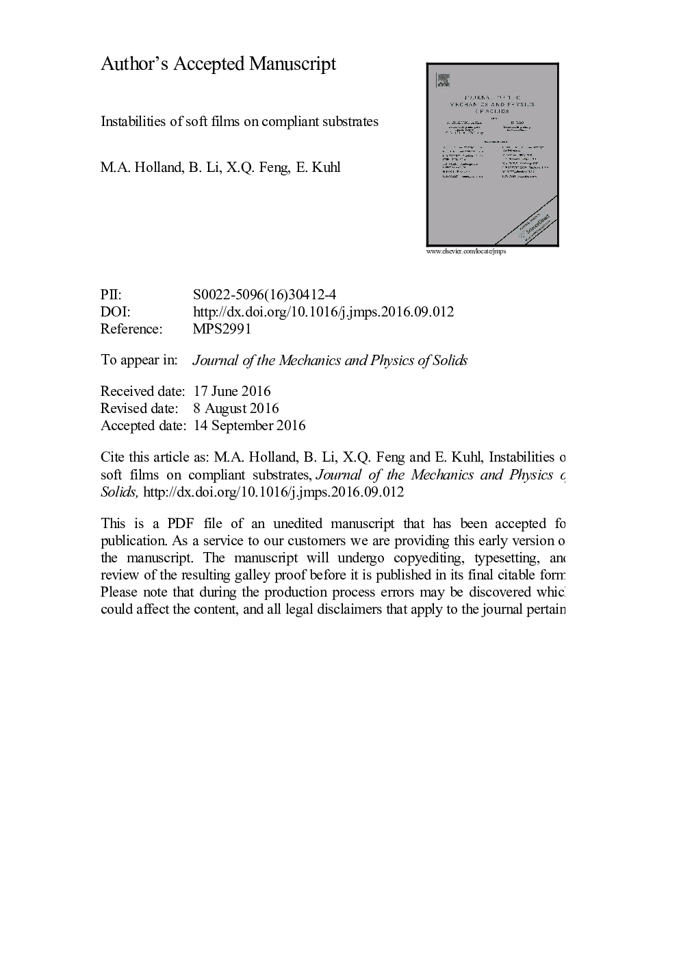 Instabilities of soft films on compliant substrates