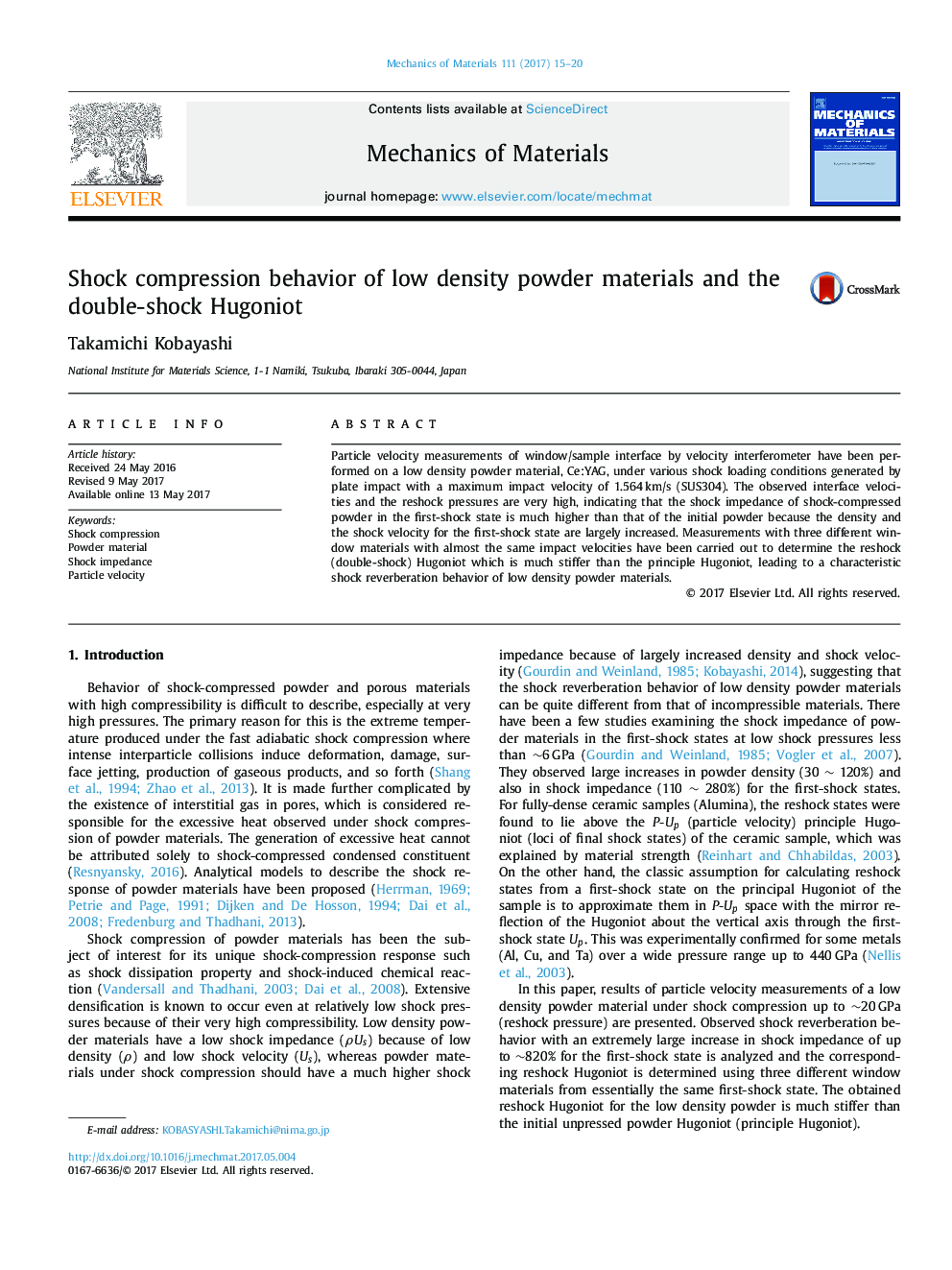 Shock compression behavior of low density powder materials and the double-shock Hugoniot