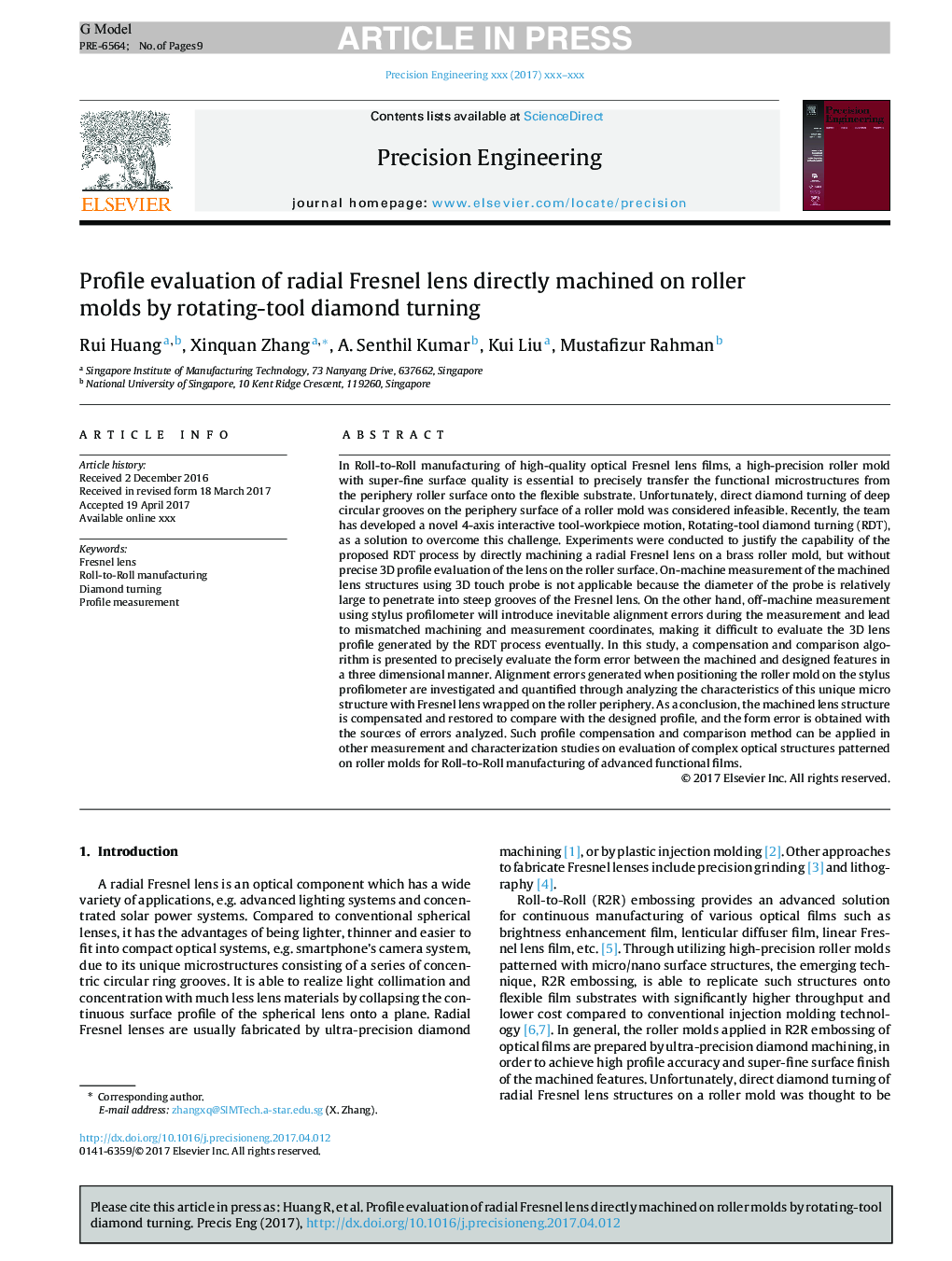 Profile evaluation of radial Fresnel lens directly machined on roller molds by rotating-tool diamond turning