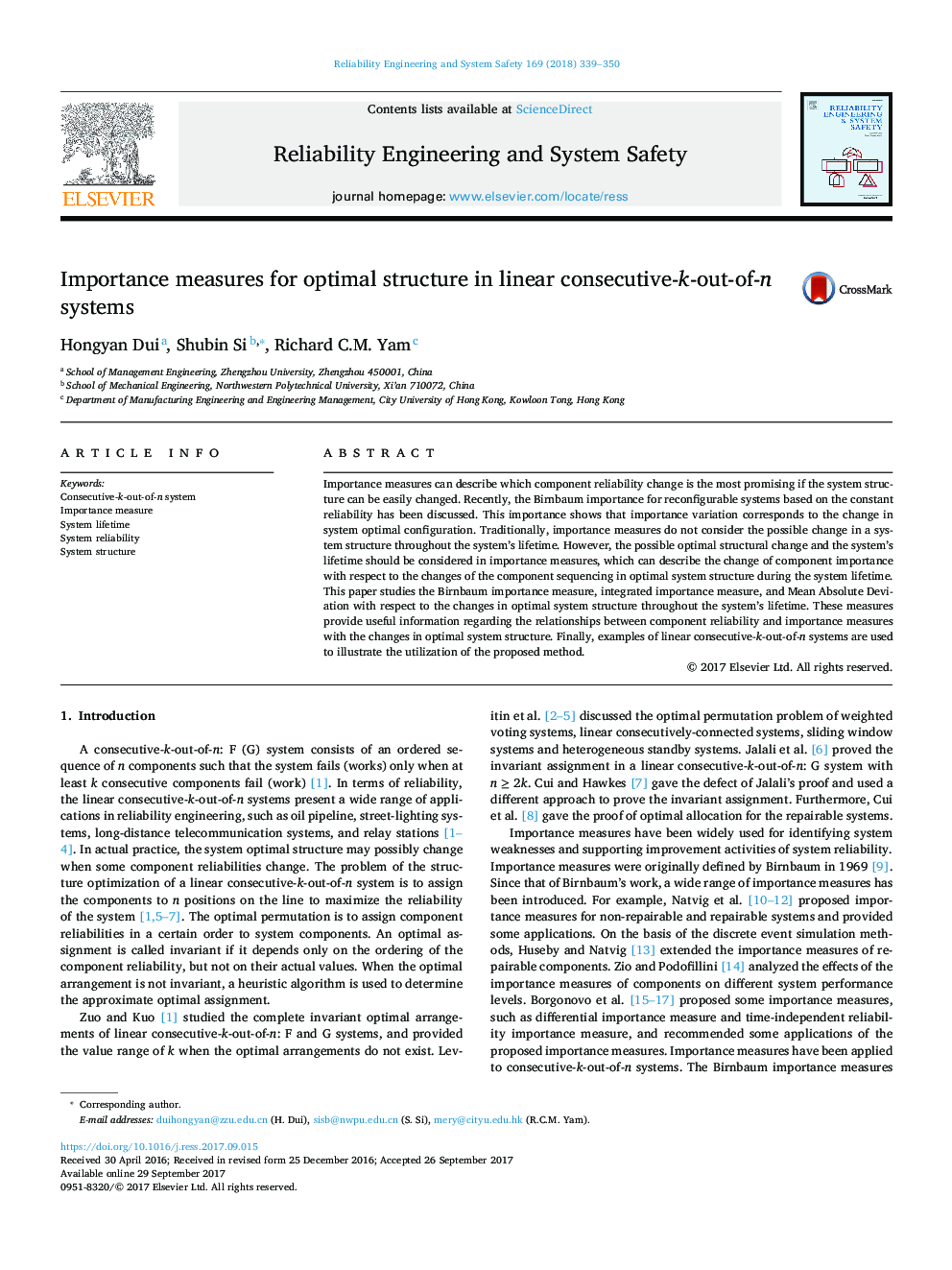 Importance measures for optimal structure in linear consecutive-k-out-of-n systems