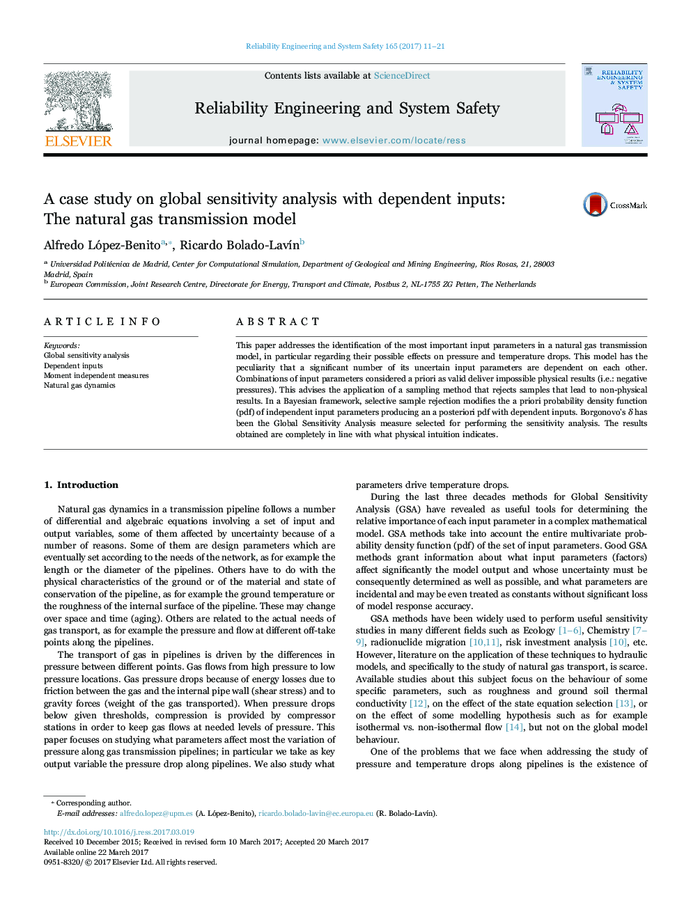 A case study on global sensitivity analysis with dependent inputs: The natural gas transmission model