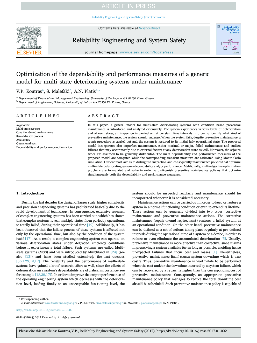 Optimization of the dependability and performance measures of a generic model for multi-state deteriorating systems under maintenance