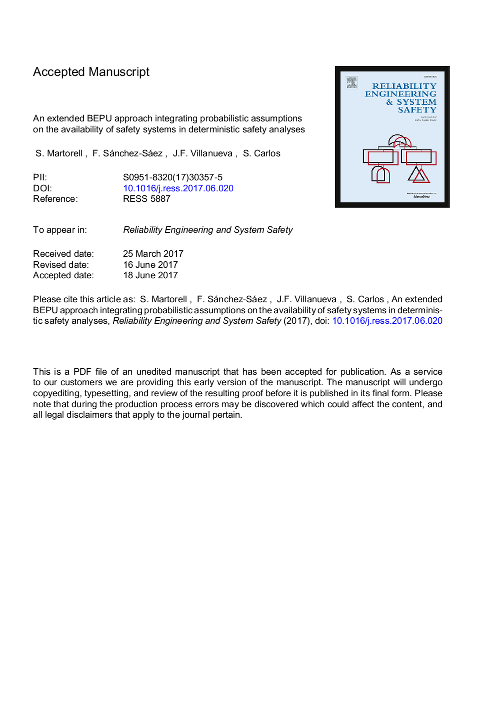 An extended BEPU approach integrating probabilistic assumptions on the availability of safety systems in deterministic safety analyses