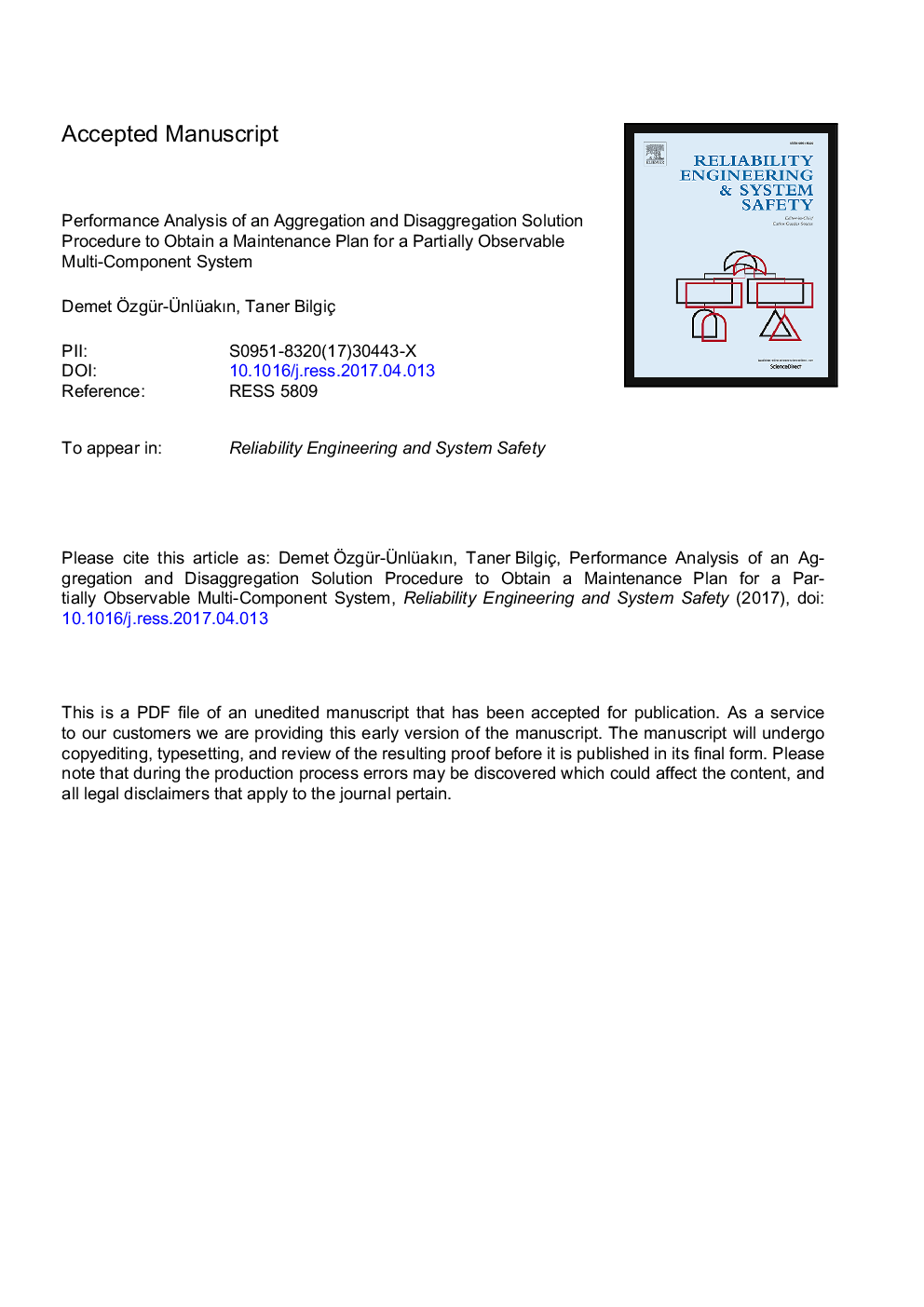 Performance analysis of an aggregation and disaggregation solution procedure to obtain a maintenance plan for a partially observable multi-component system