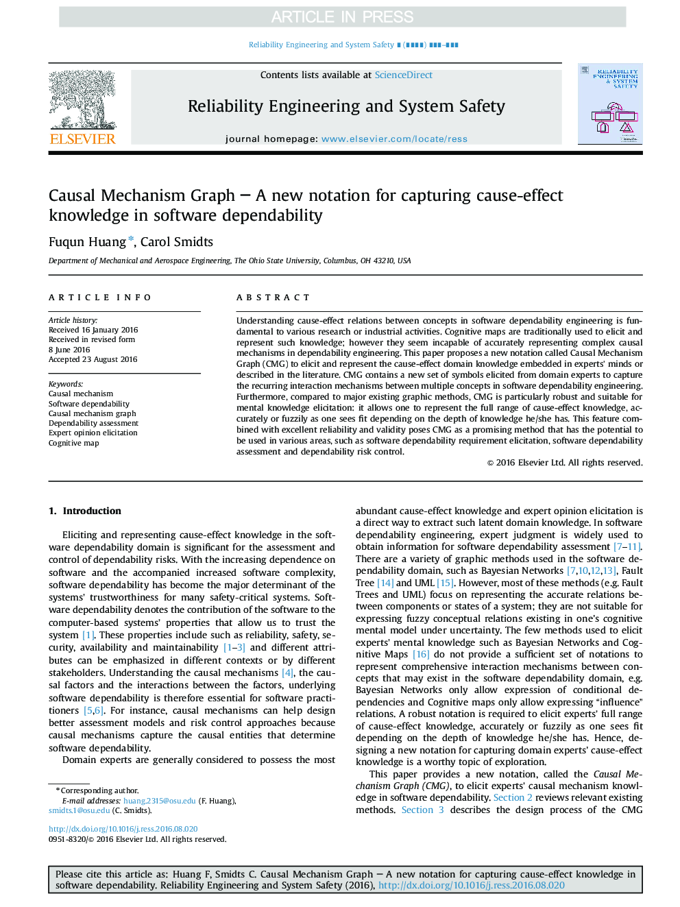 Causal Mechanism Graph â A new notation for capturing cause-effect knowledge in software dependability