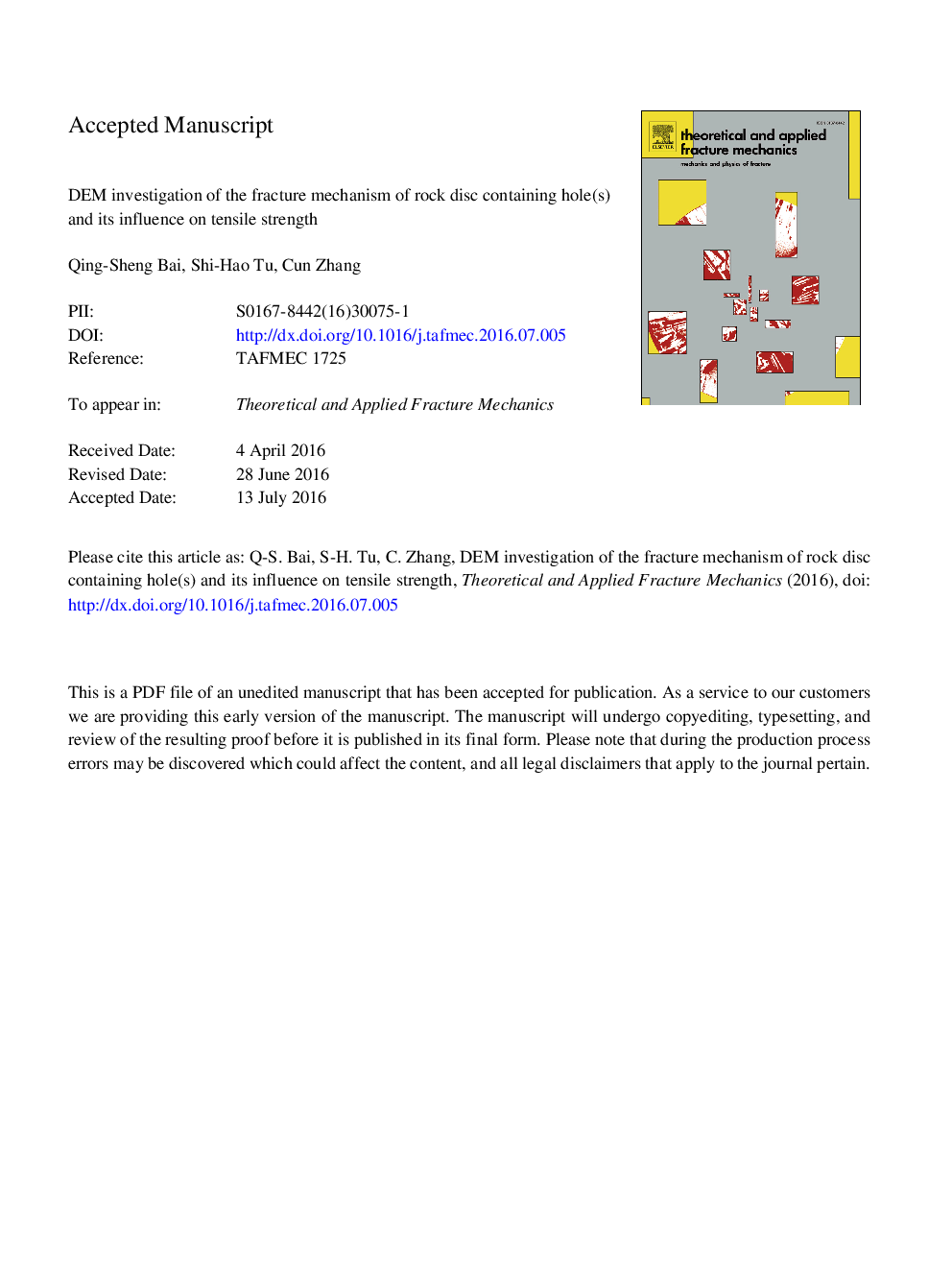 DEM investigation of the fracture mechanism of rock disc containing hole(s) and its influence on tensile strength