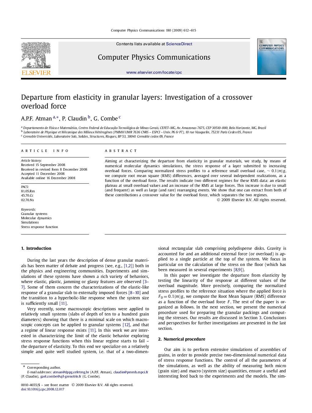 Departure from elasticity in granular layers: Investigation of a crossover overload force