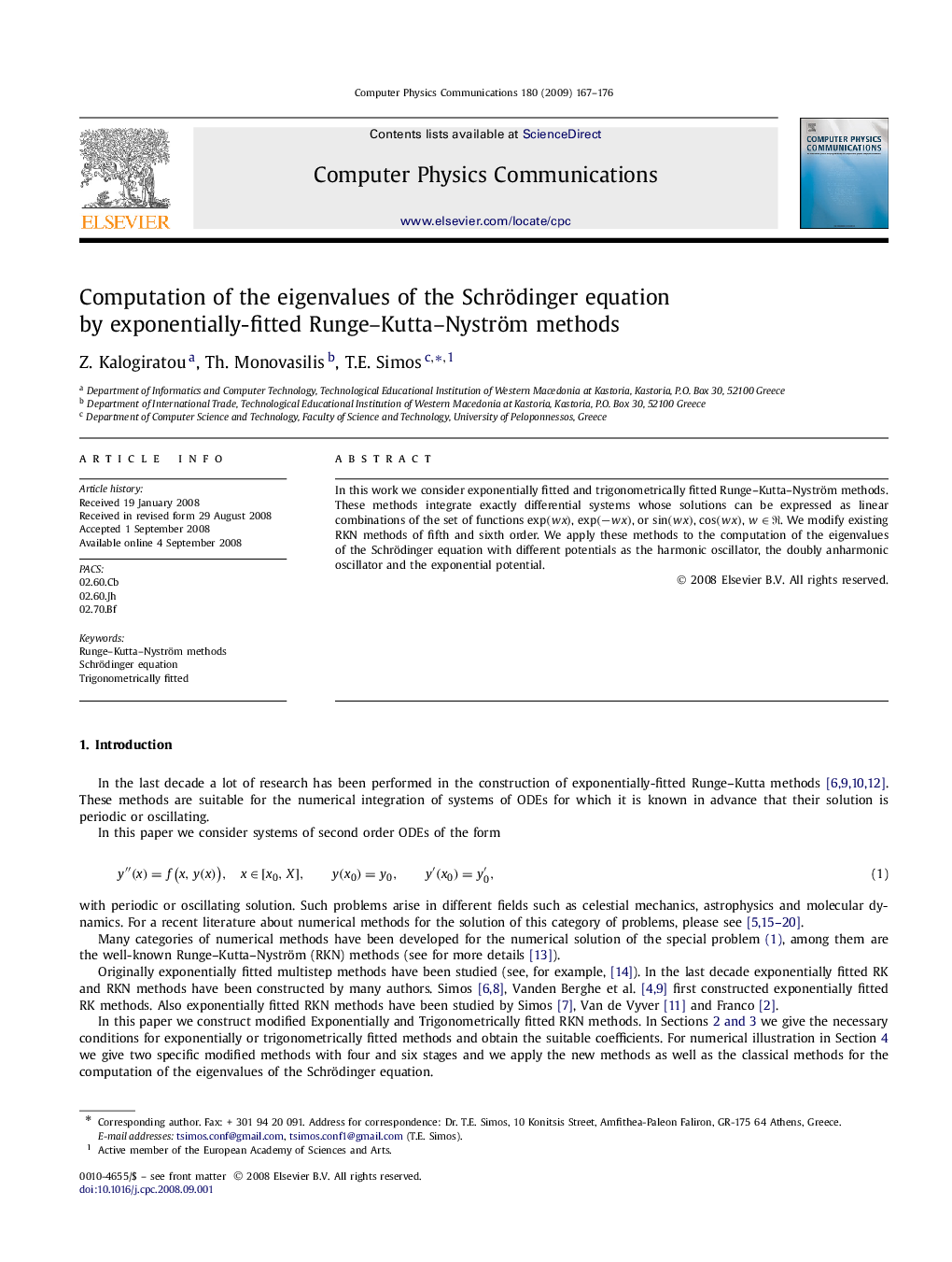 Computation of the eigenvalues of the Schrödinger equation by exponentially-fitted Runge–Kutta–Nyström methods
