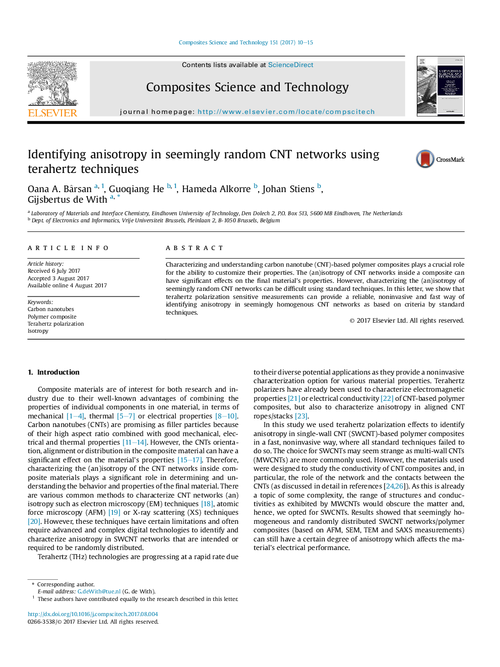 Identifying anisotropy in seemingly random CNT networks using terahertz techniques