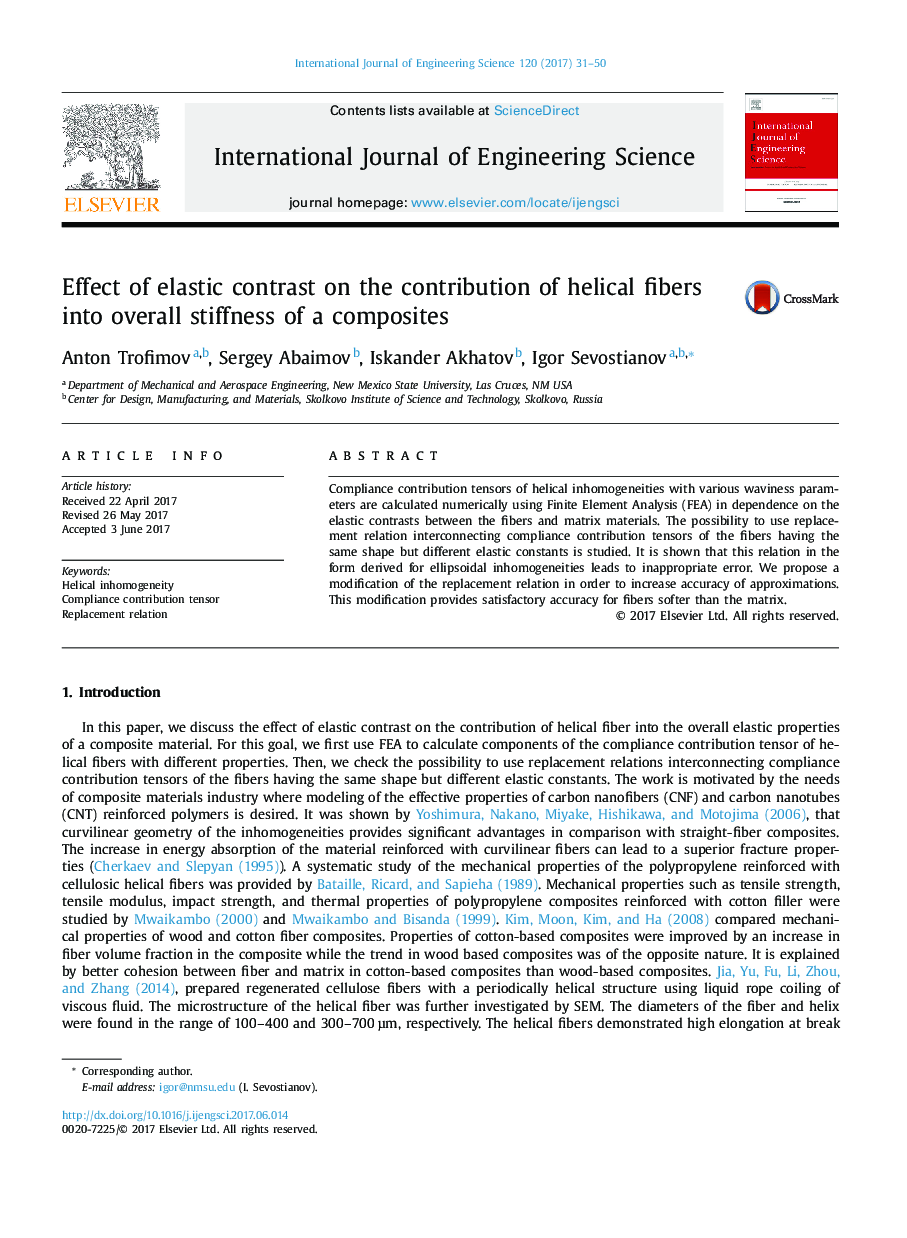 Effect of elastic contrast on the contribution of helical fibers into overall stiffness of a composites